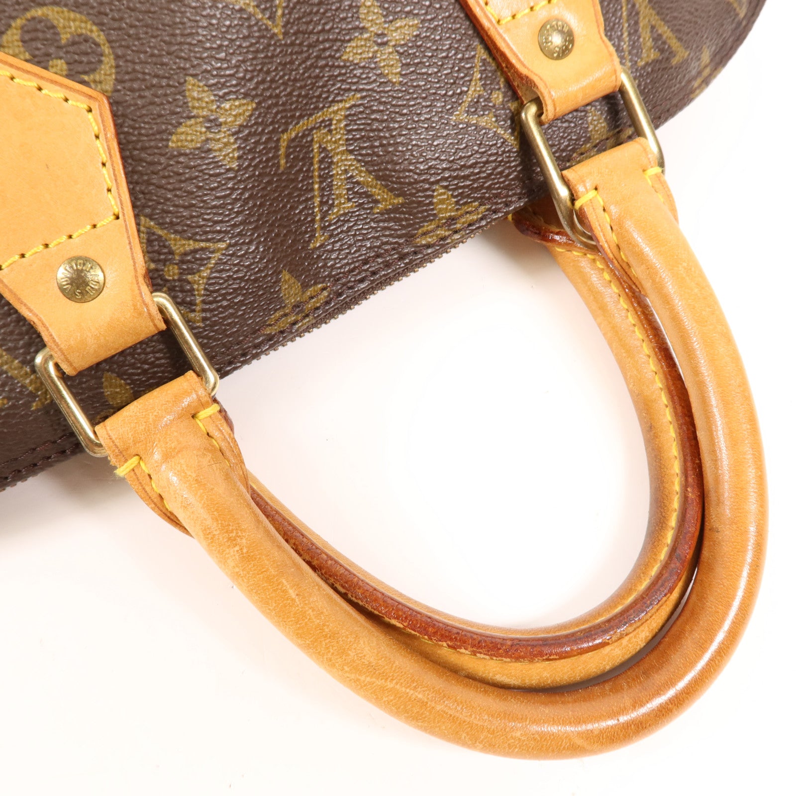 LOUIS VUITTON Monogram Alma PM金扣手挽袋棕色