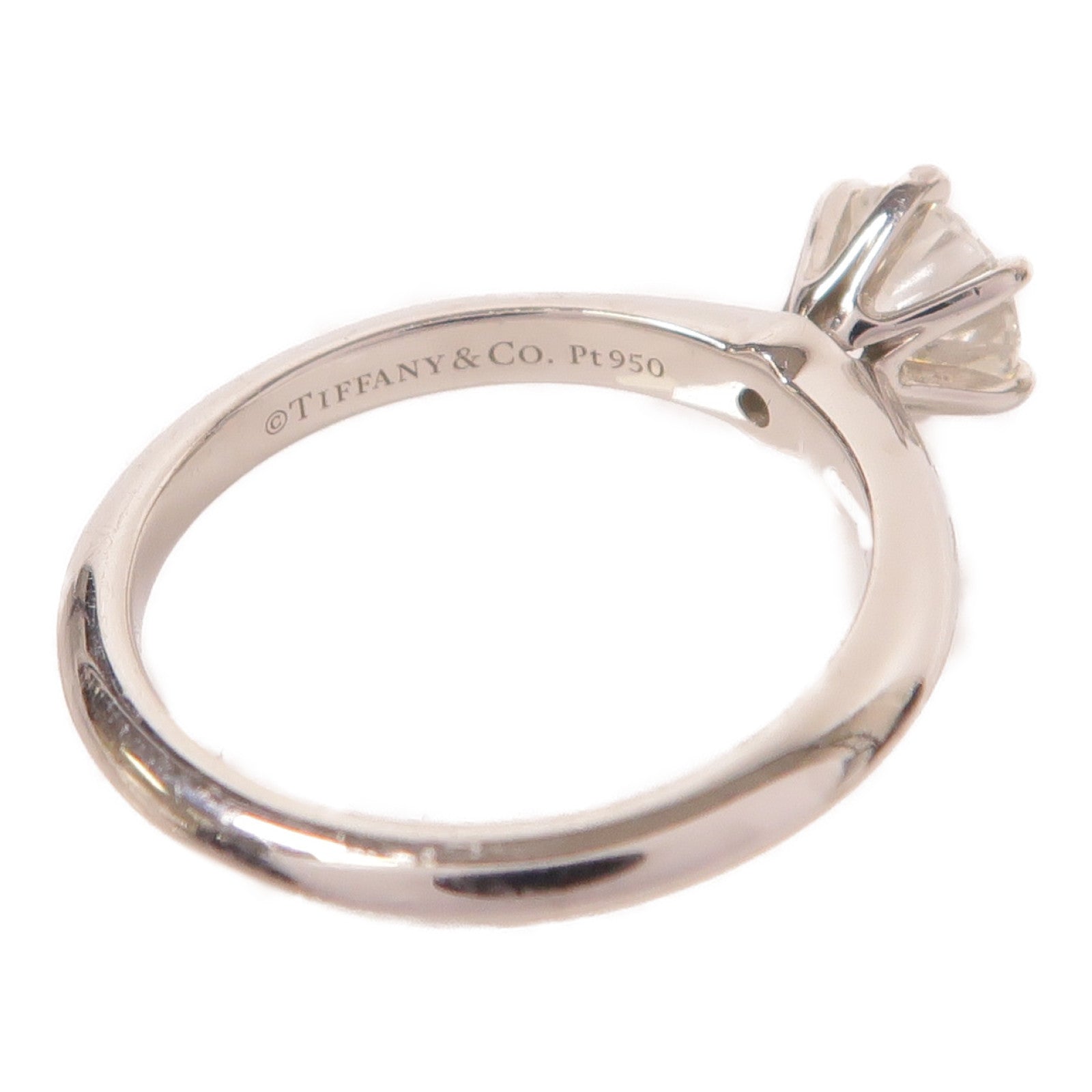 TIFFANY＆CO PT950鉑金Diamond Ring 0.72ct鑽石戒指US#4.75