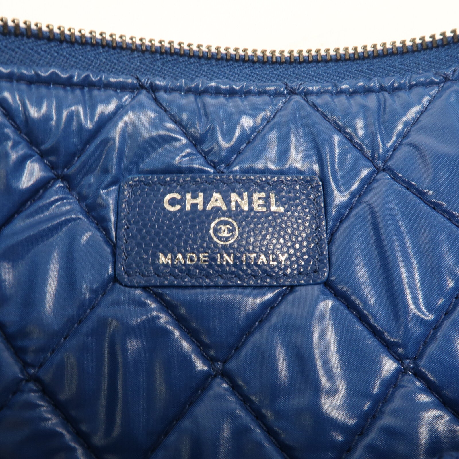 CHANEL 牛皮皮革Clutch銀扣手拿包
