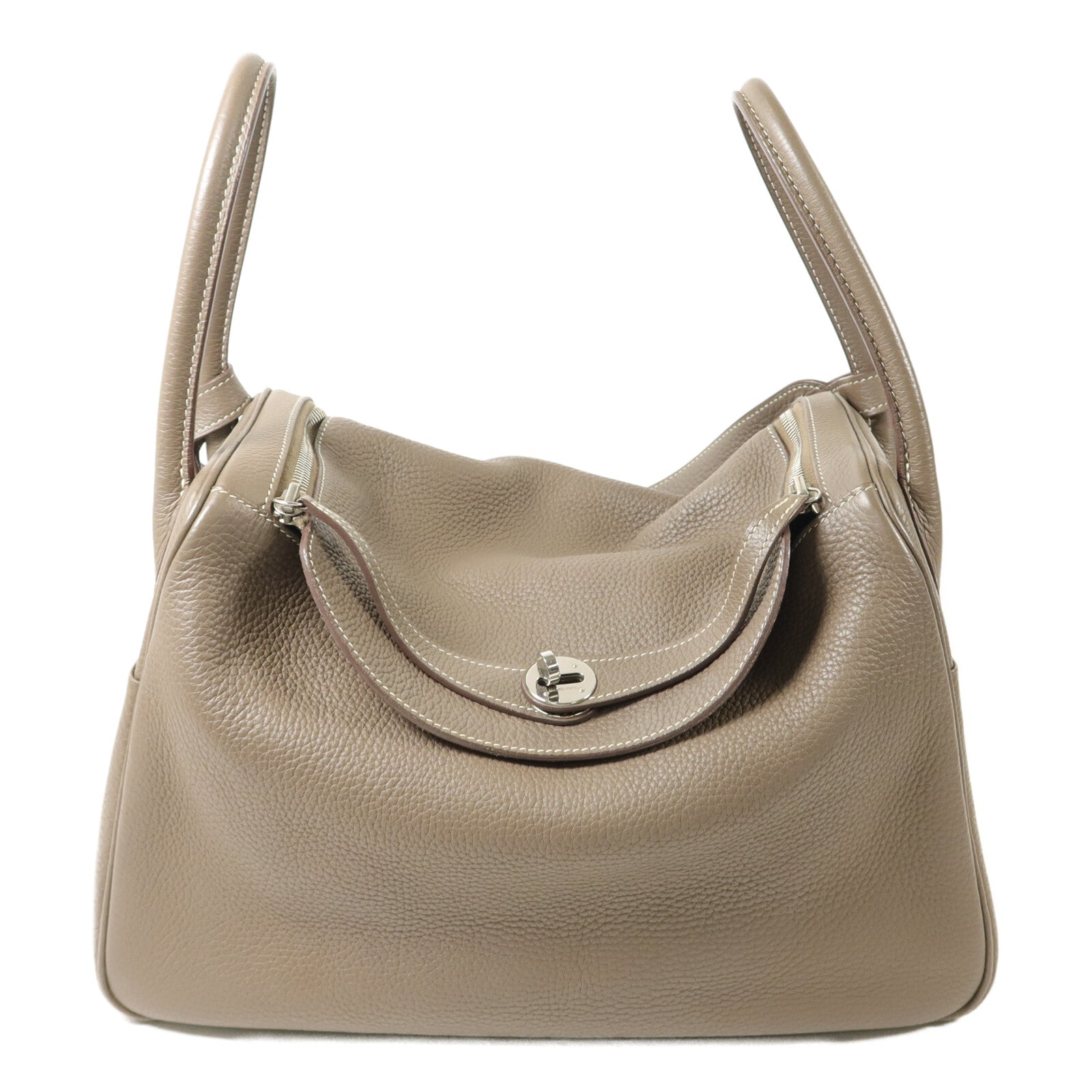HERMES Clemence皮革Lindy 34手挽肩背兩用袋Etoupe