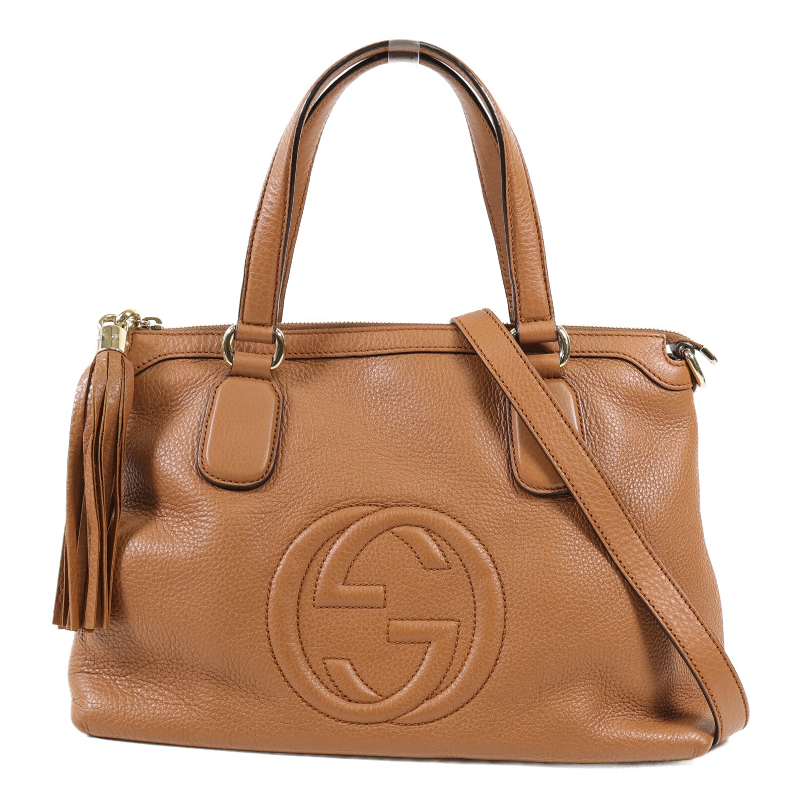 GUCCI 牛皮皮革Shoulder Bag金扣手挽肩背兩用袋