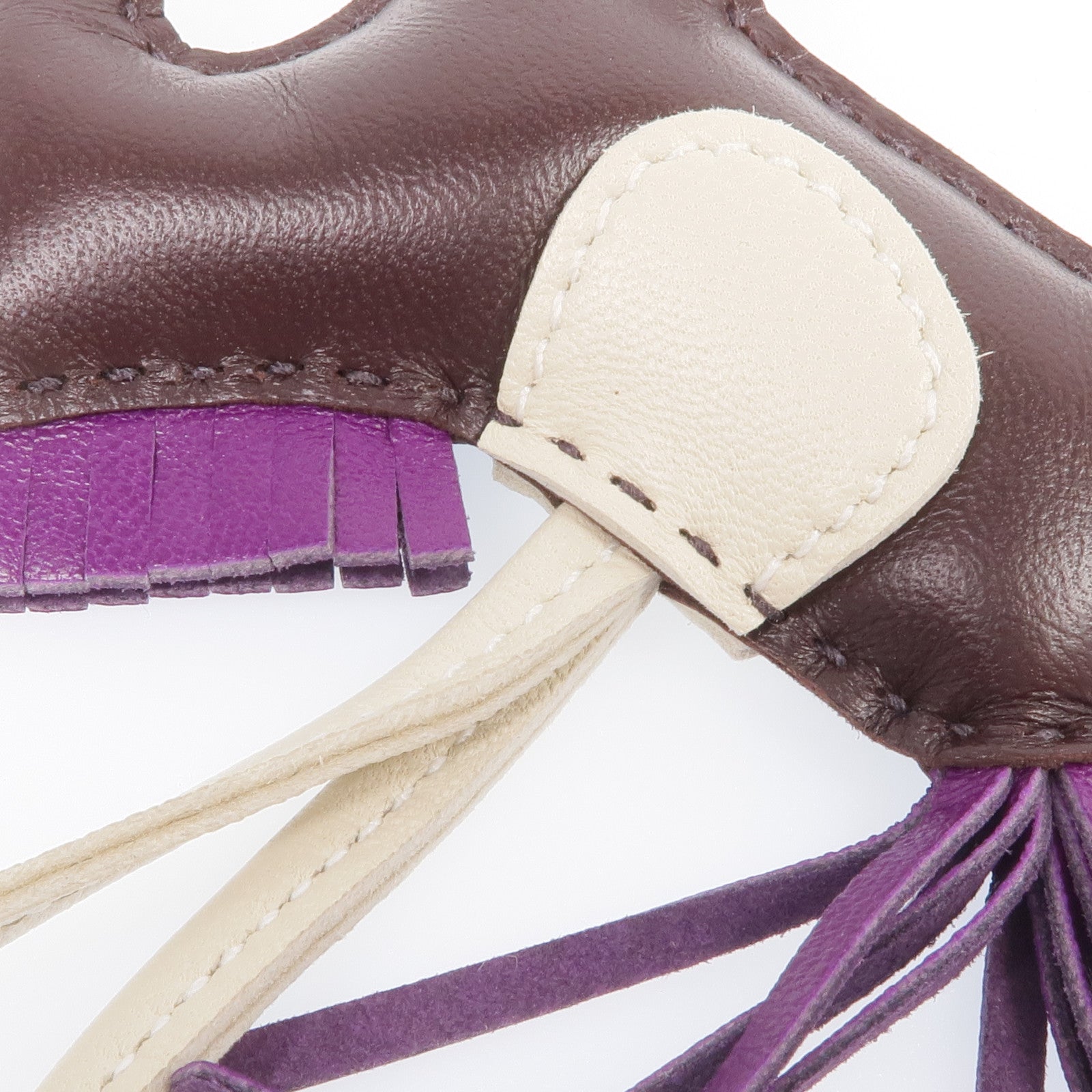 HERMES Milo皮革Rodeo PM掛飾Violet/Rouge