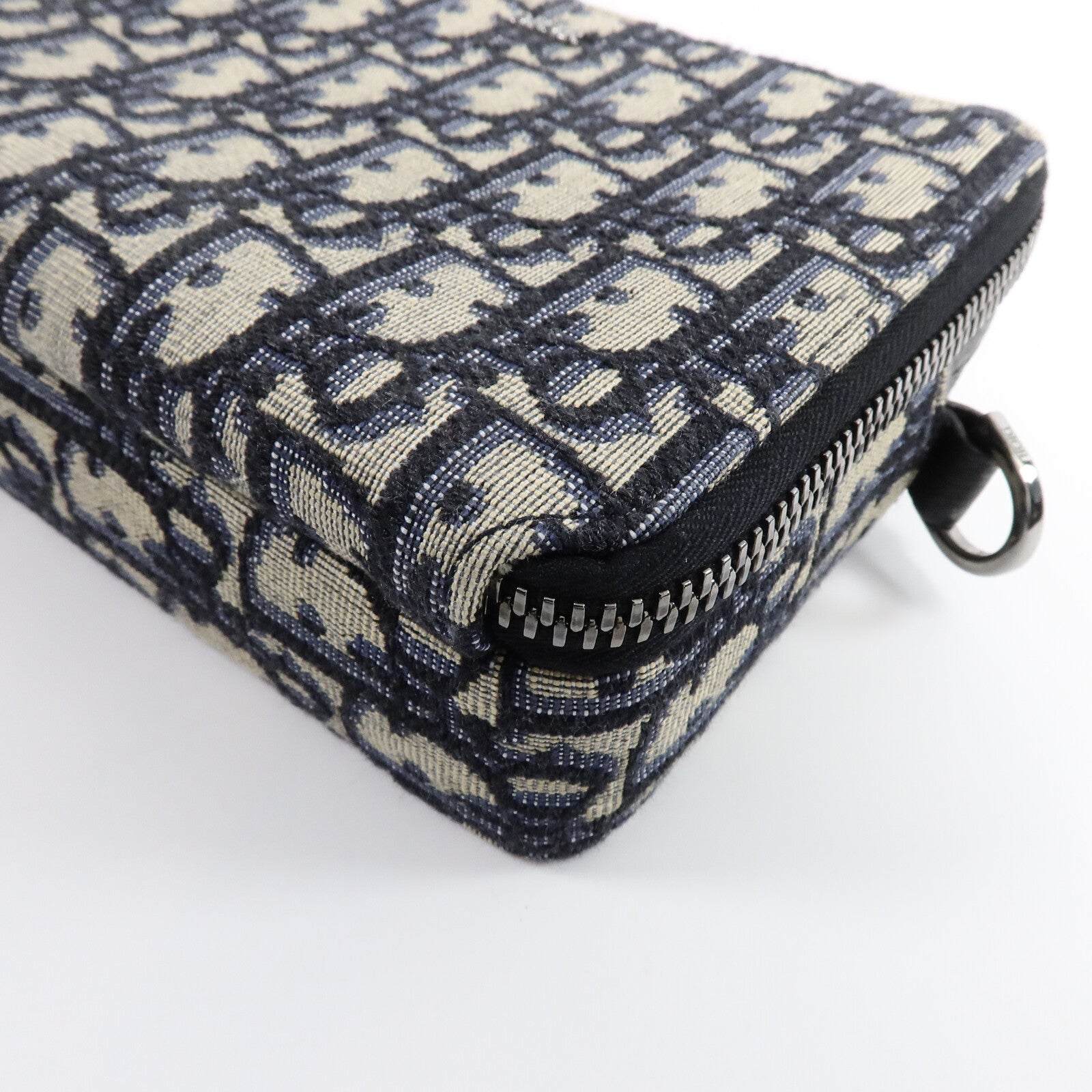 Dior 帆布Oblique Camera Bag銀扣肩背袋藍色