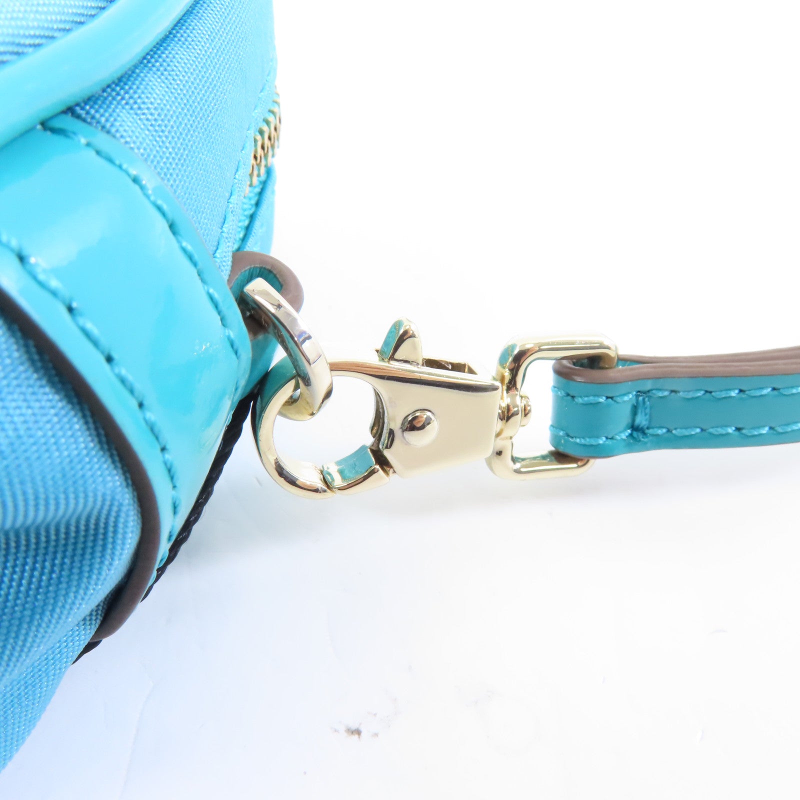 ANYA HINDMARCH 【激減優惠】尼龍Clutch Bag金扣手拿包藍色