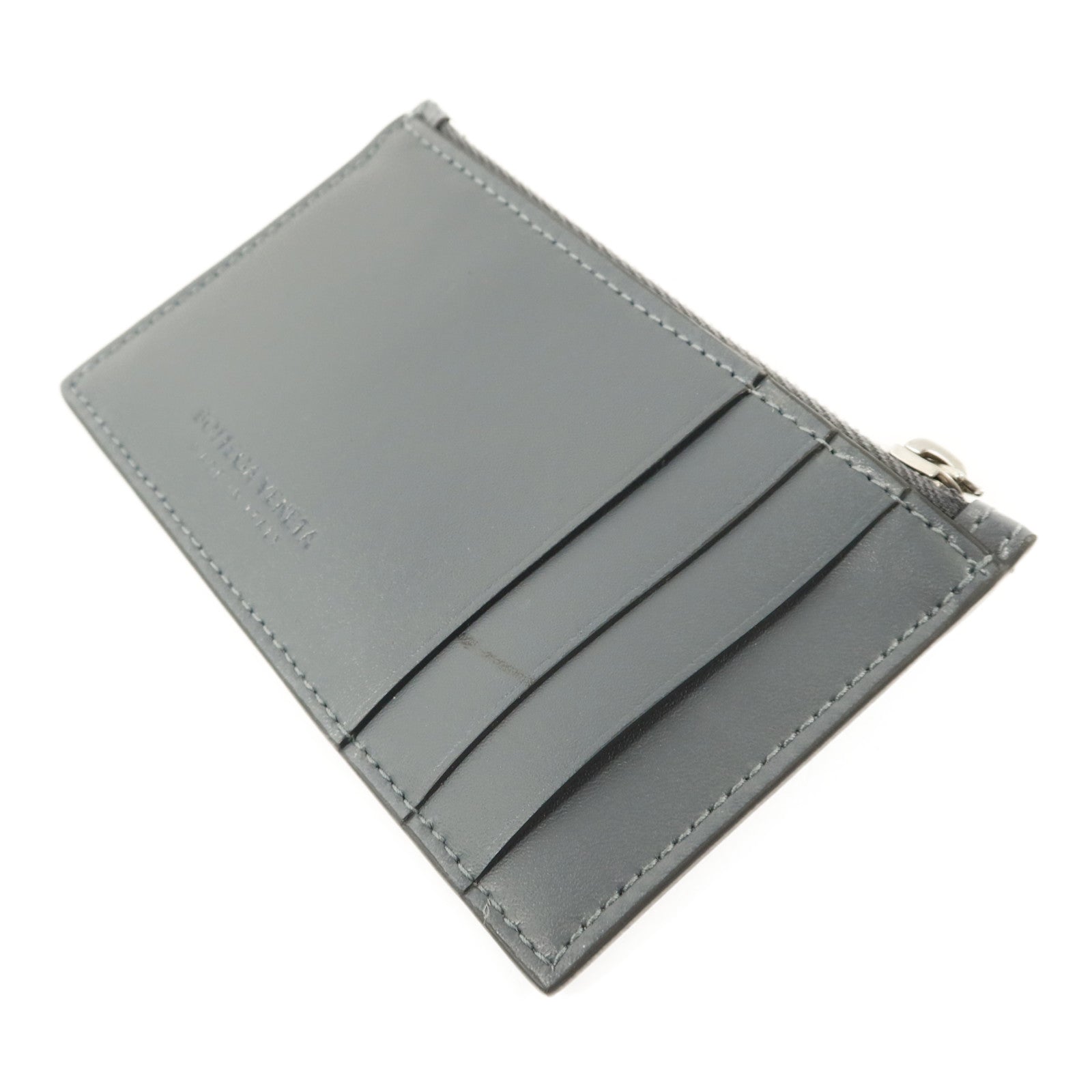 BOTTEGA VENETA 牛皮皮革Zippered Card Case銀扣卡片套