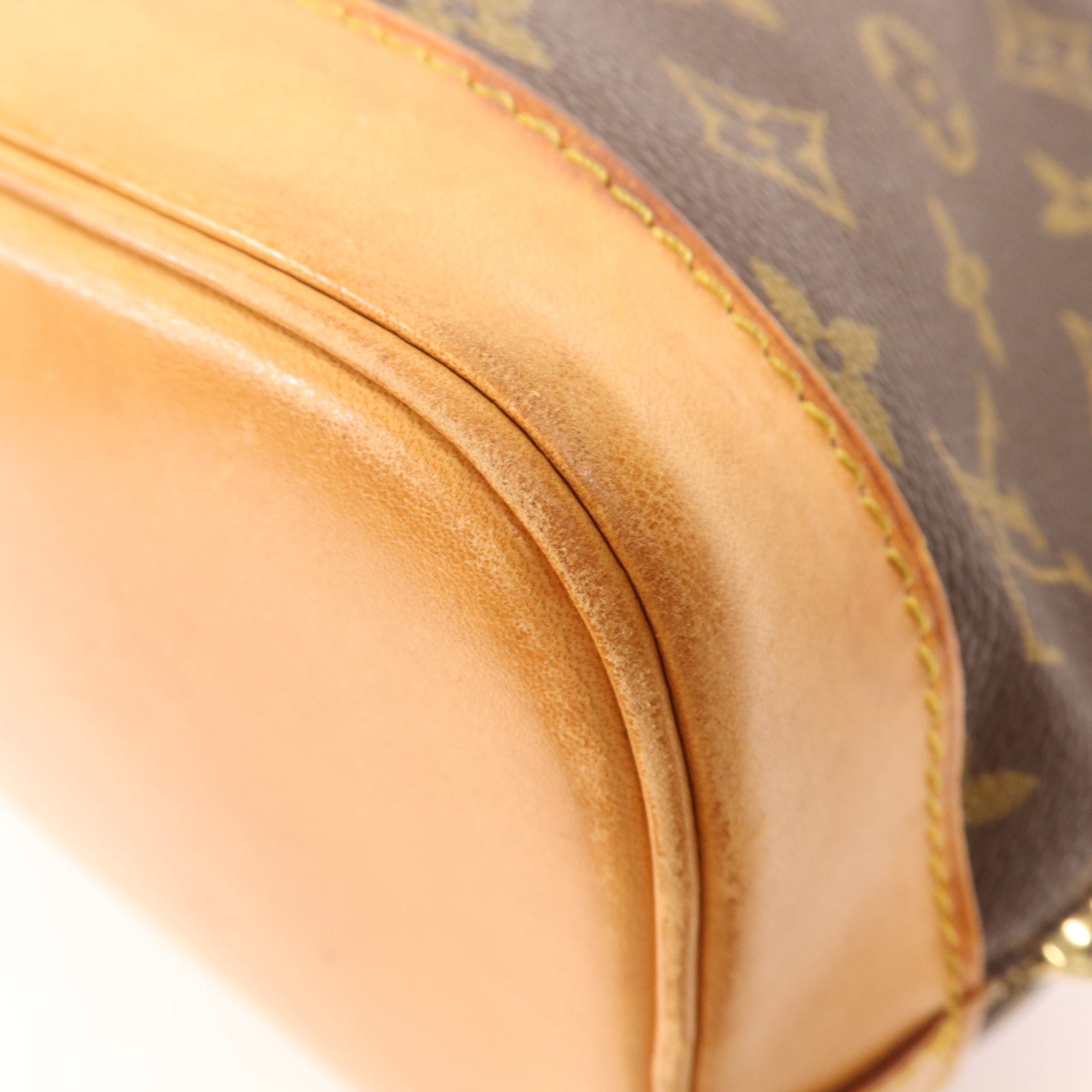 LOUIS VUITTON Monogram Alma PM金扣手挽袋棕色