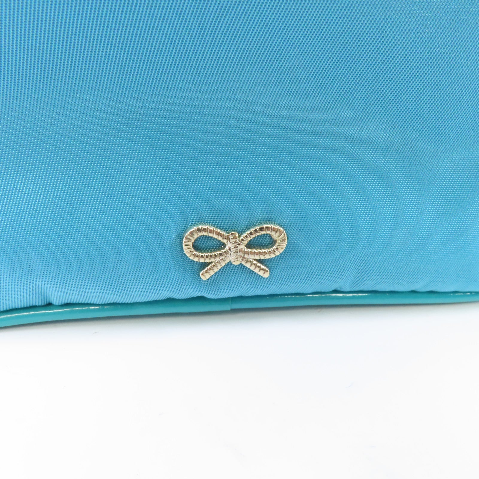 ANYA HINDMARCH 【激減優惠】尼龍Clutch Bag金扣手拿包藍色