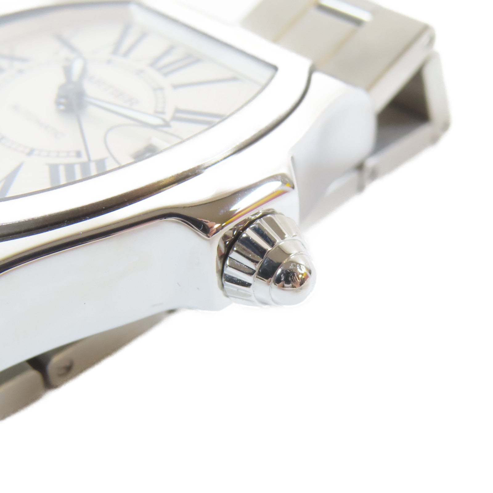 CARTIER Roadster不鏽鋼手錶自動機芯銀色