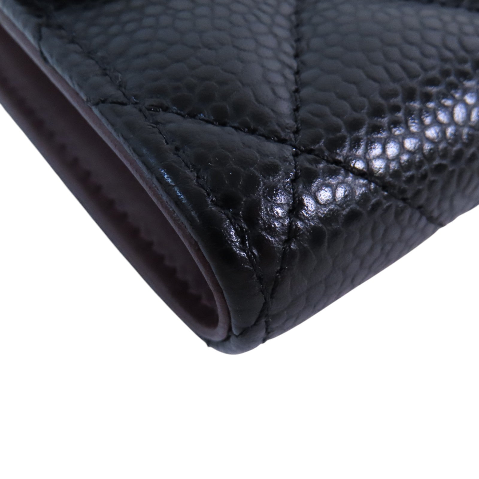 CHANEL 牛皮皮革Medium Wallet金扣短錢包