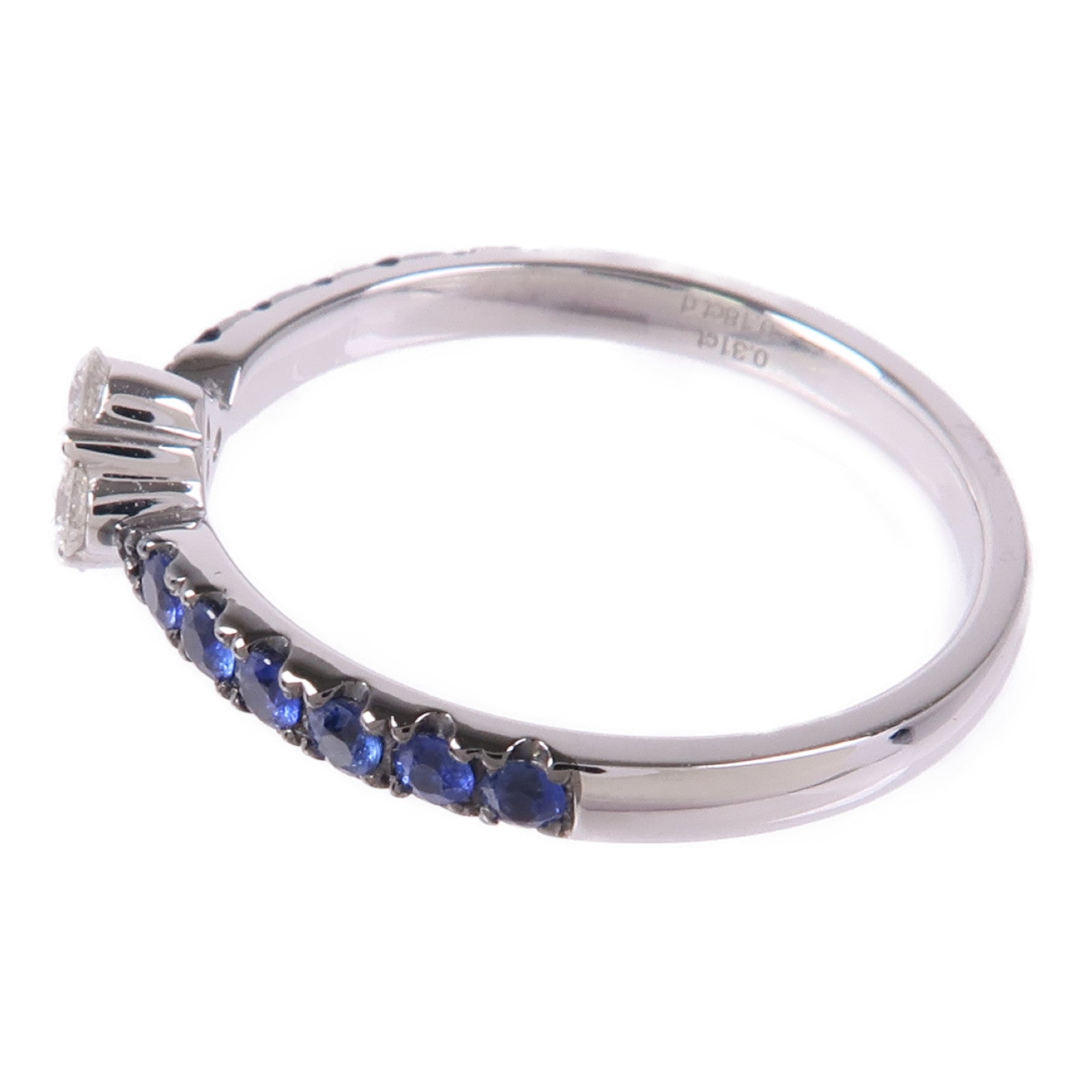 JEWELRY 【激減優惠】18K白金Sapphire/Diamond Ring藍寶石/鑽石戒指US#6.25