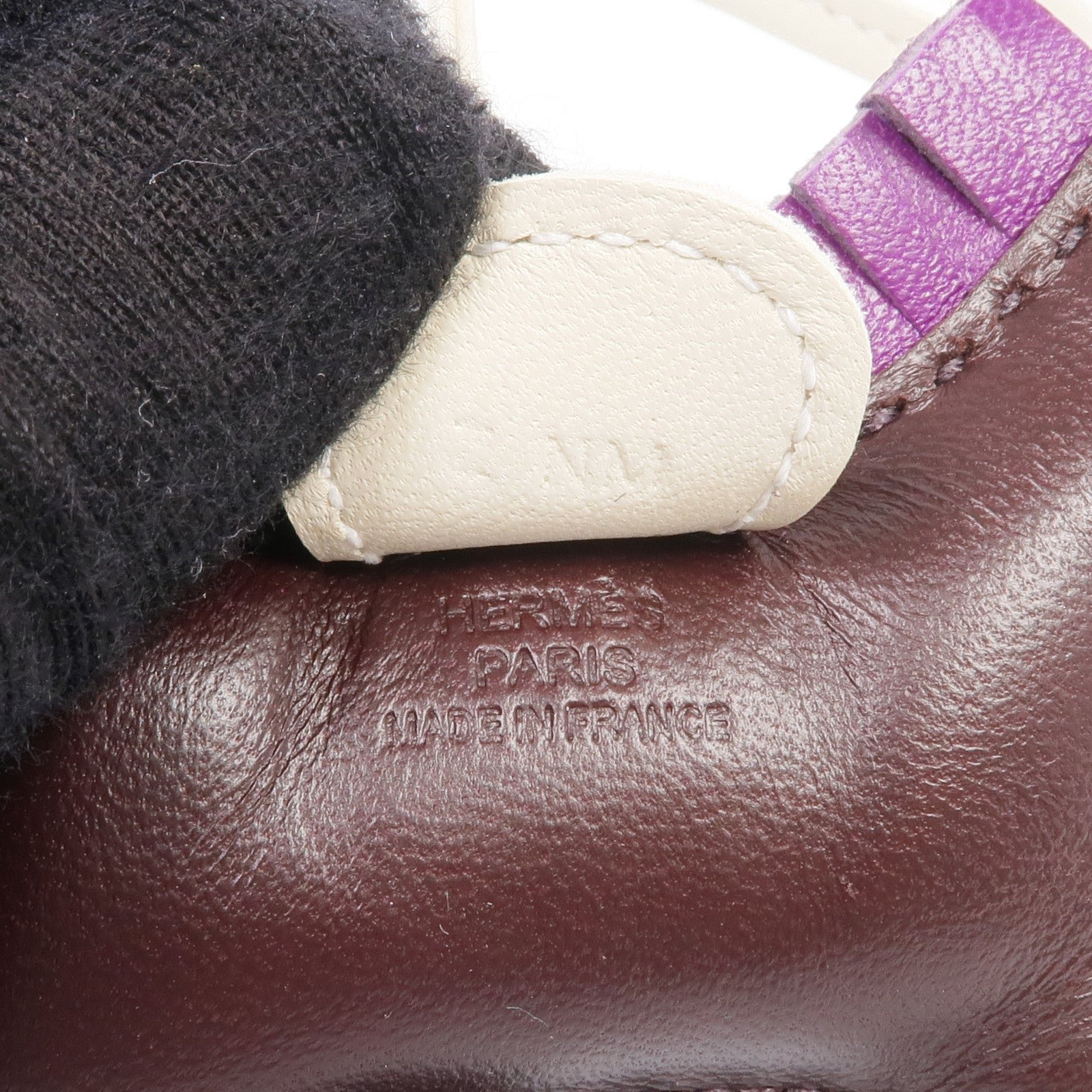 HERMES Milo皮革Rodeo PM掛飾Violet/Rouge