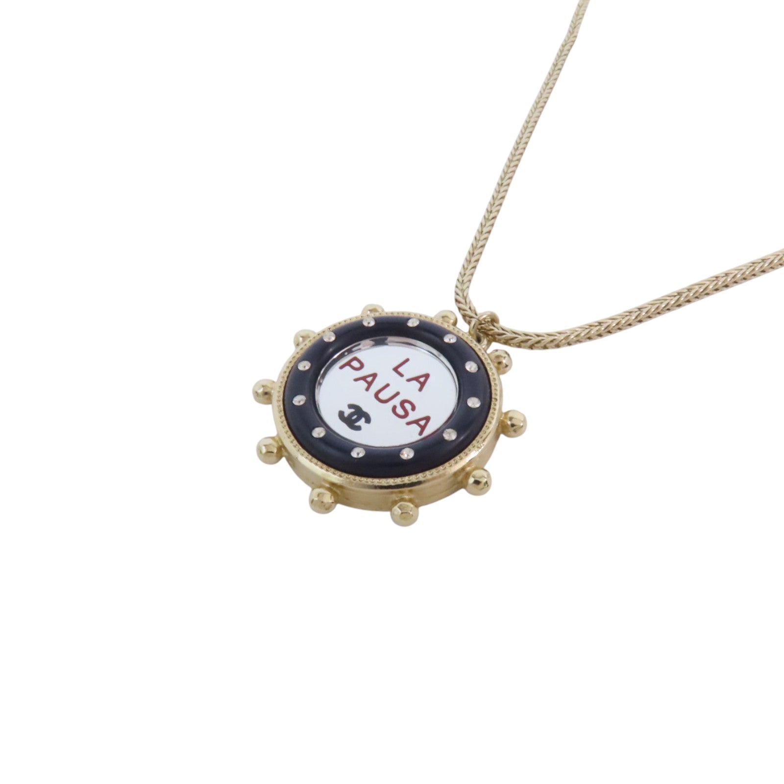 CHANEL 金屬/仿珍珠/PVC Necklace金扣項鏈