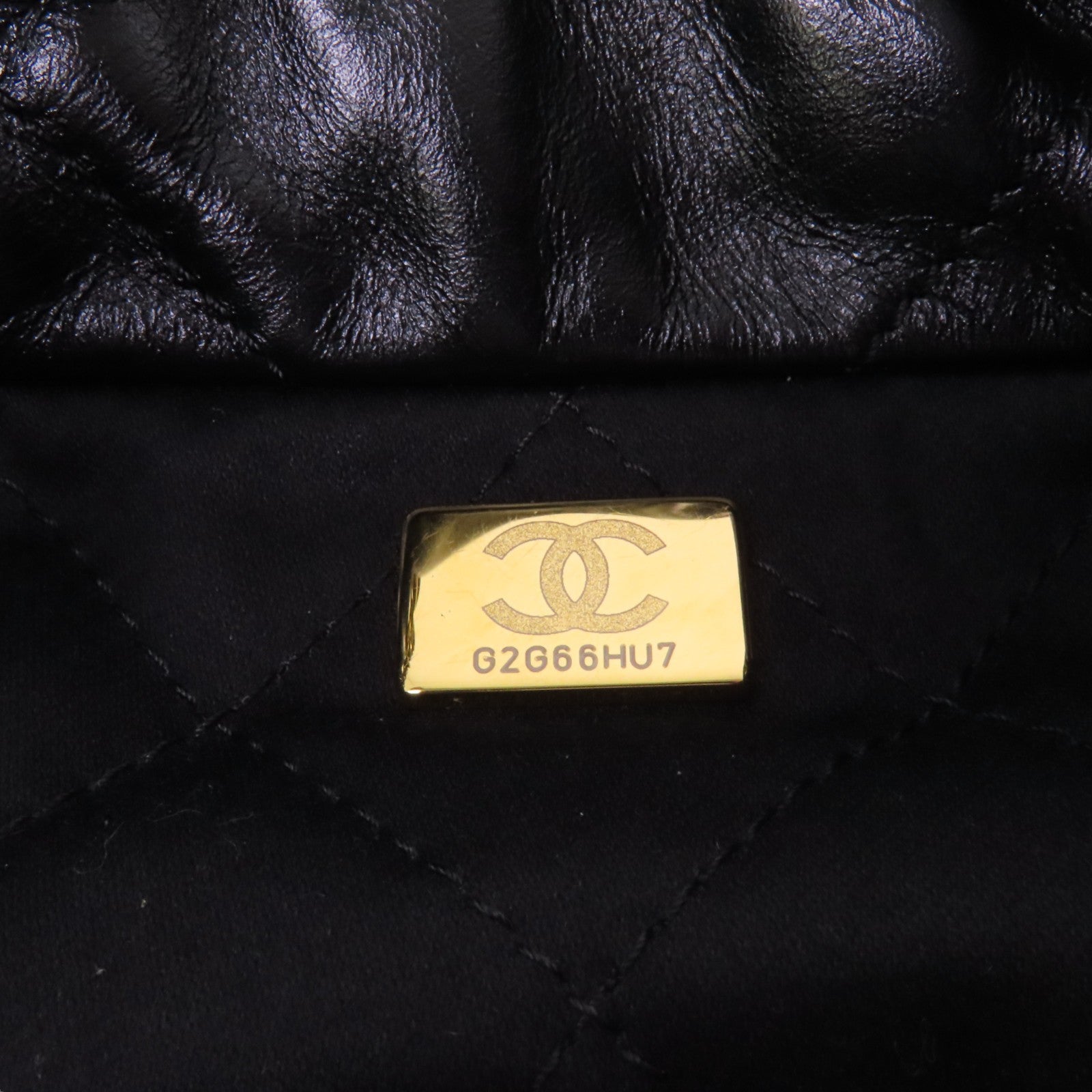 CHANEL 牛皮皮革Mini 22金扣鏈帶手挽肩背背兩用袋