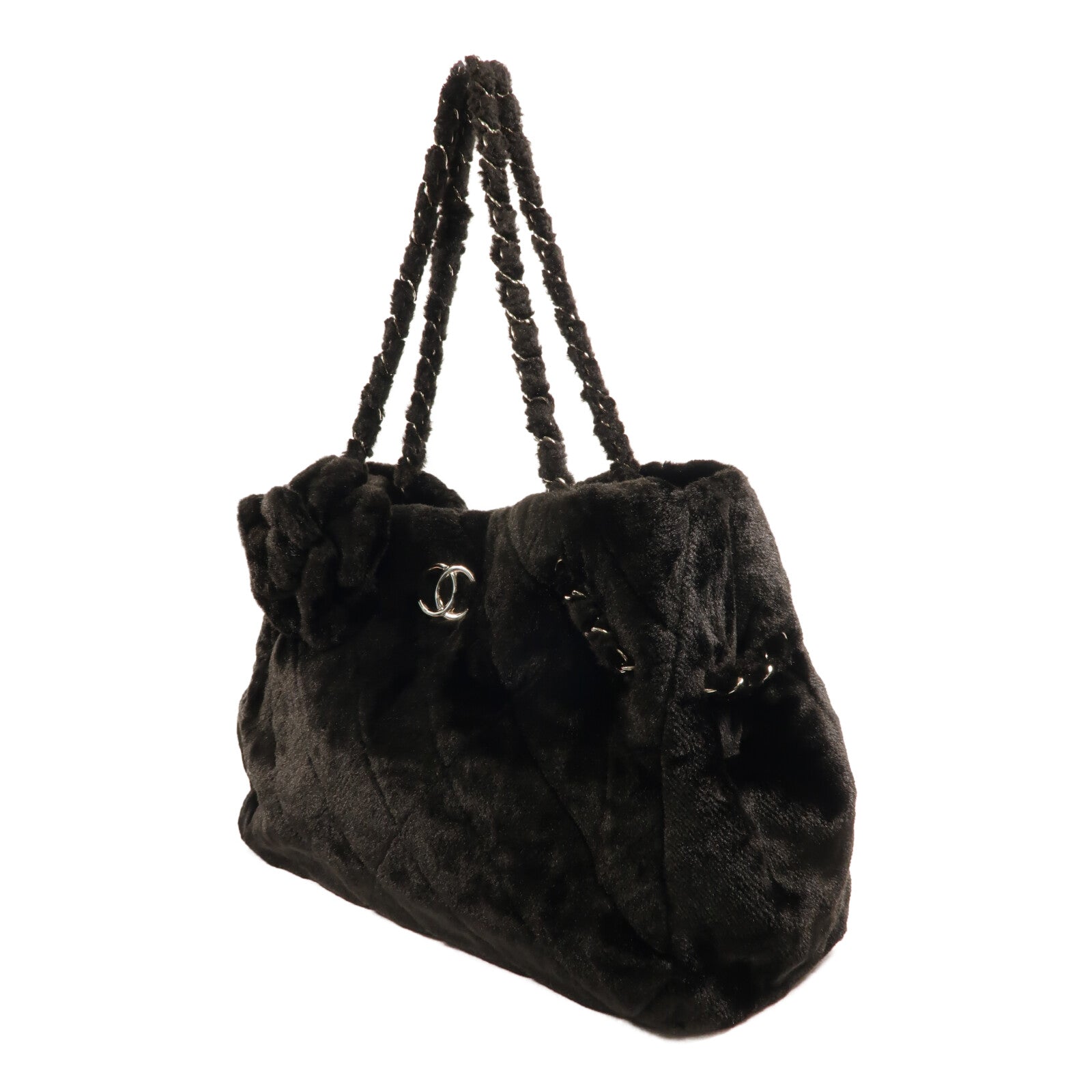 CHANEL Fantasy Fur Camellia Tote Bag肩背袋