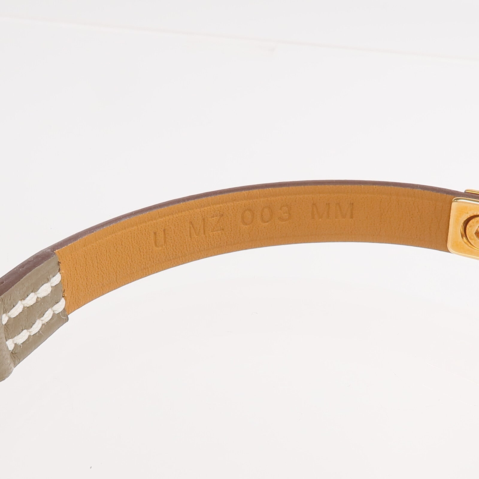 HERMES Swift皮革Rivale Mini Bracelet金扣手帶Etoupe