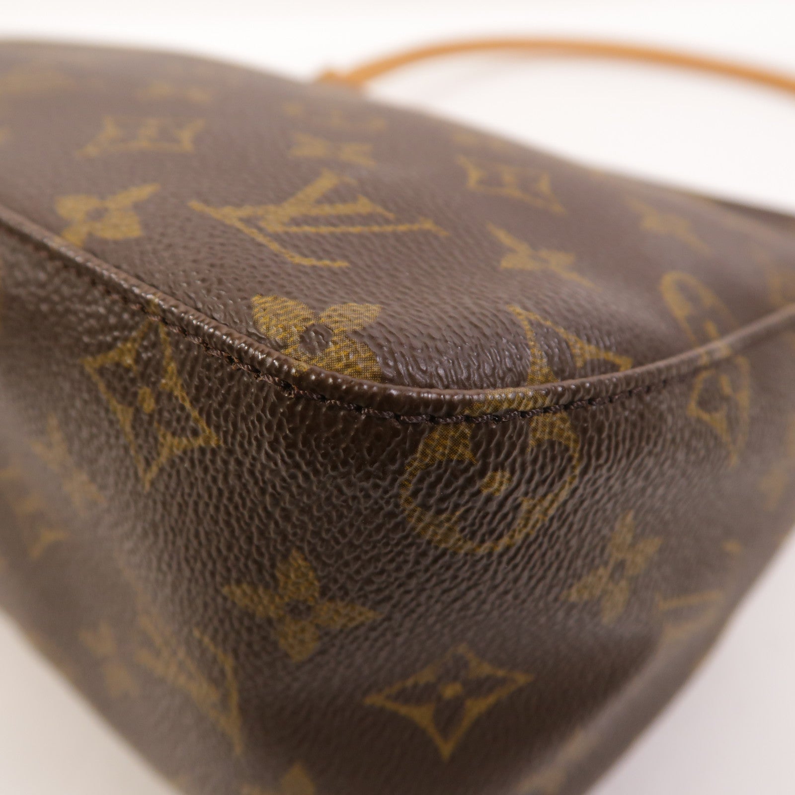 LOUIS VUITTON Monogram Looping MM金扣肩背袋棕色