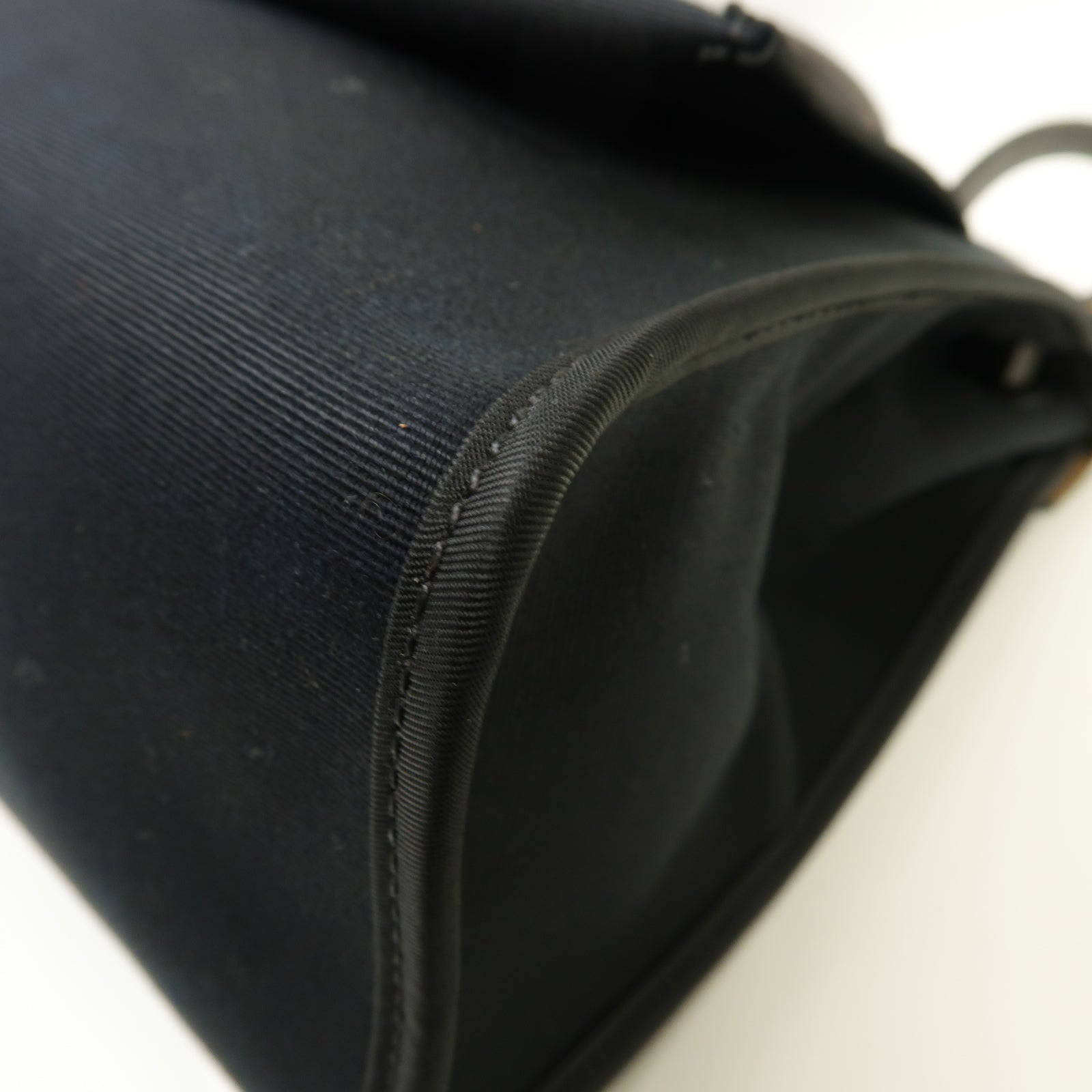 HERMES 【激減優惠】帆布Herbag PM銀扣手挽肩背兩用袋黒色