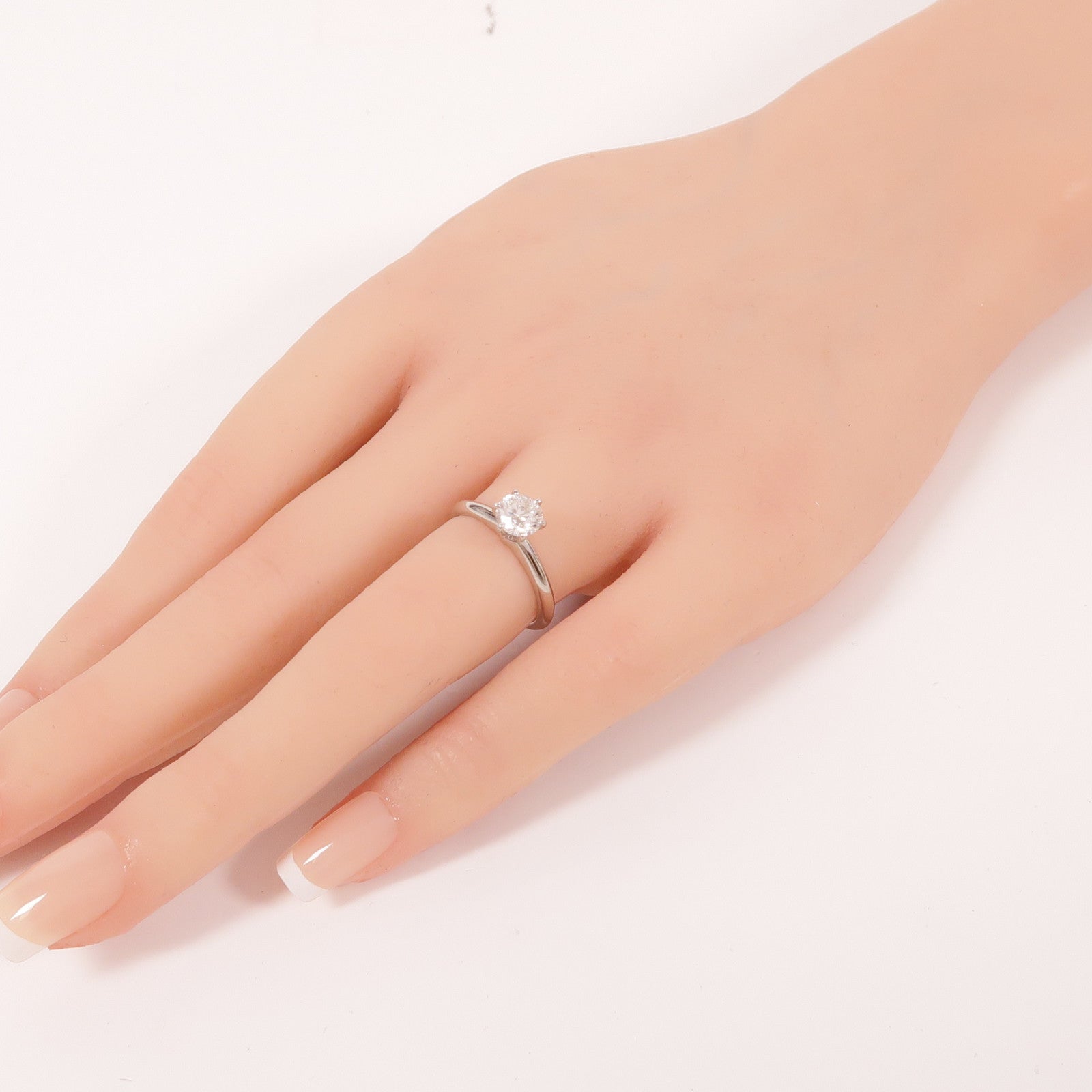 TIFFANY＆CO PT950鉑金Diamond Ring 0.72ct鑽石戒指US#4.75