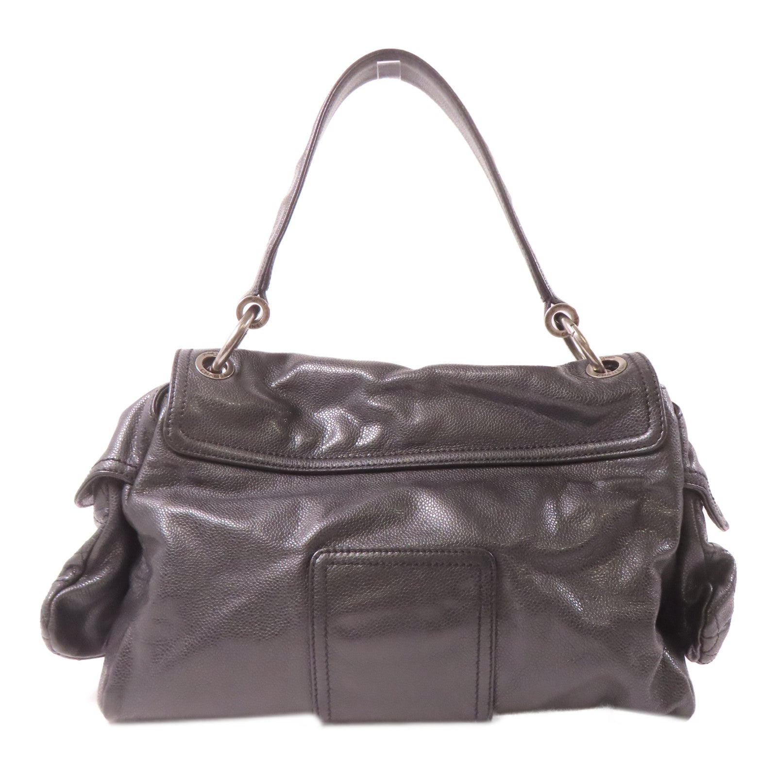 CHANEL 【激減優惠】菱格Caviar皮革Shoulder Bag銀扣肩背袋黑色
