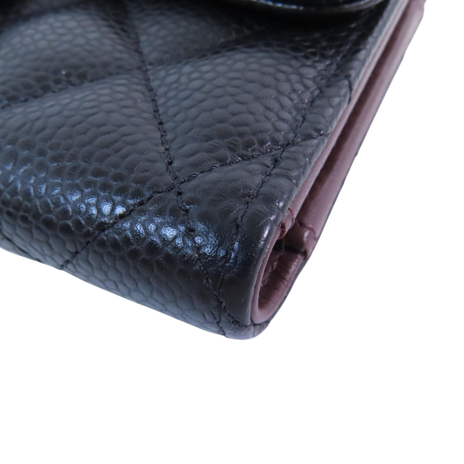 CHANEL 牛皮皮革Medium Wallet金扣短錢包