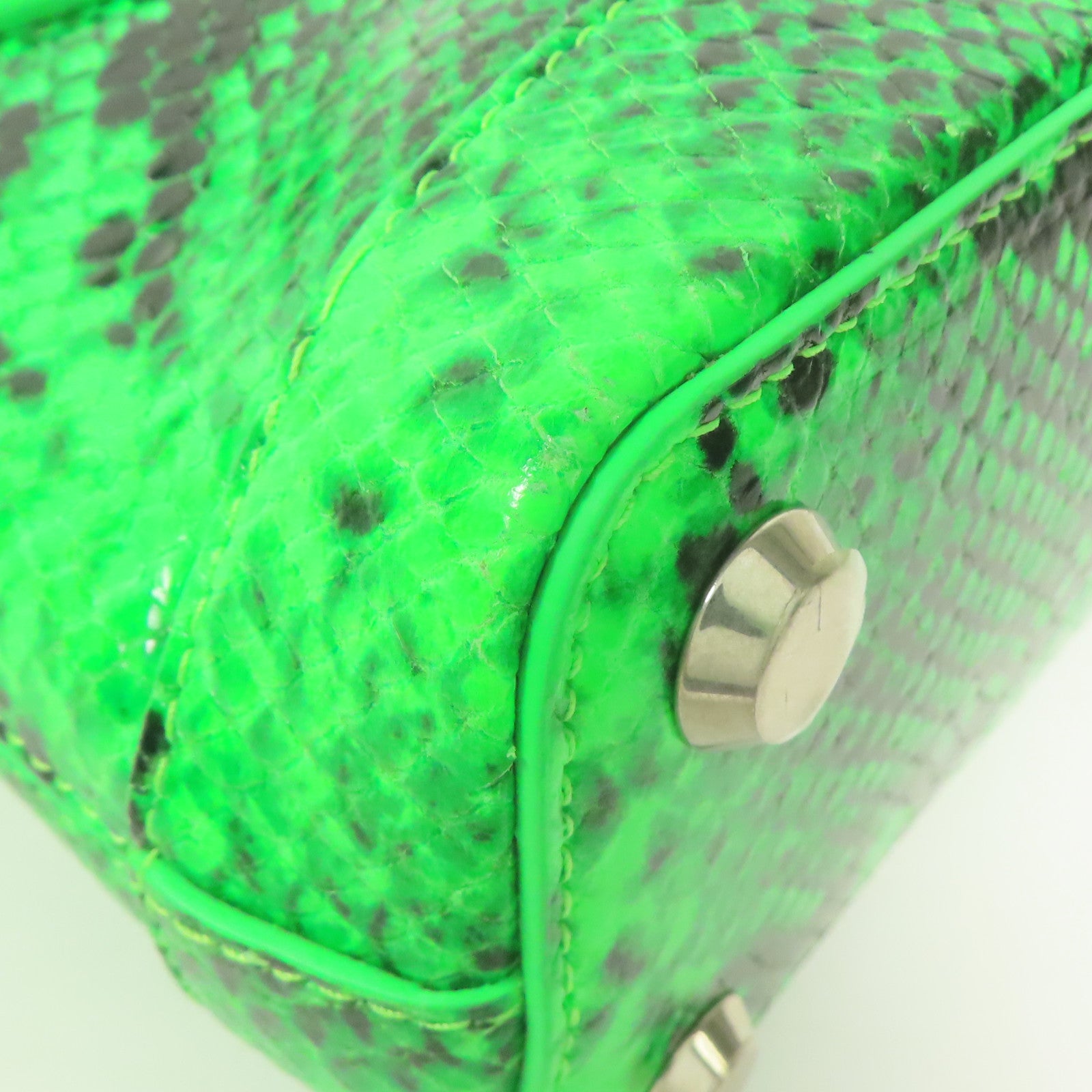 BALENCIAGA 蛇皮皮革XXS Ville Bag銀扣手挽肩背兩用袋