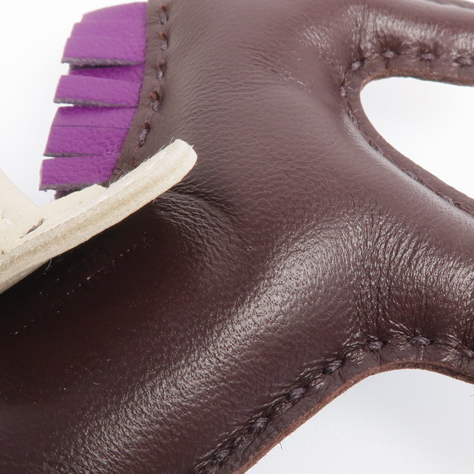 HERMES Milo皮革Rodeo PM掛飾Violet/Rouge