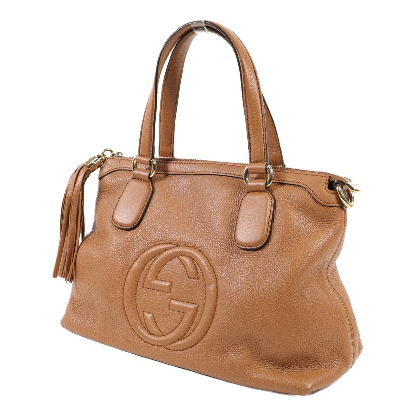 GUCCI 牛皮皮革Shoulder Bag金扣手挽肩背兩用袋