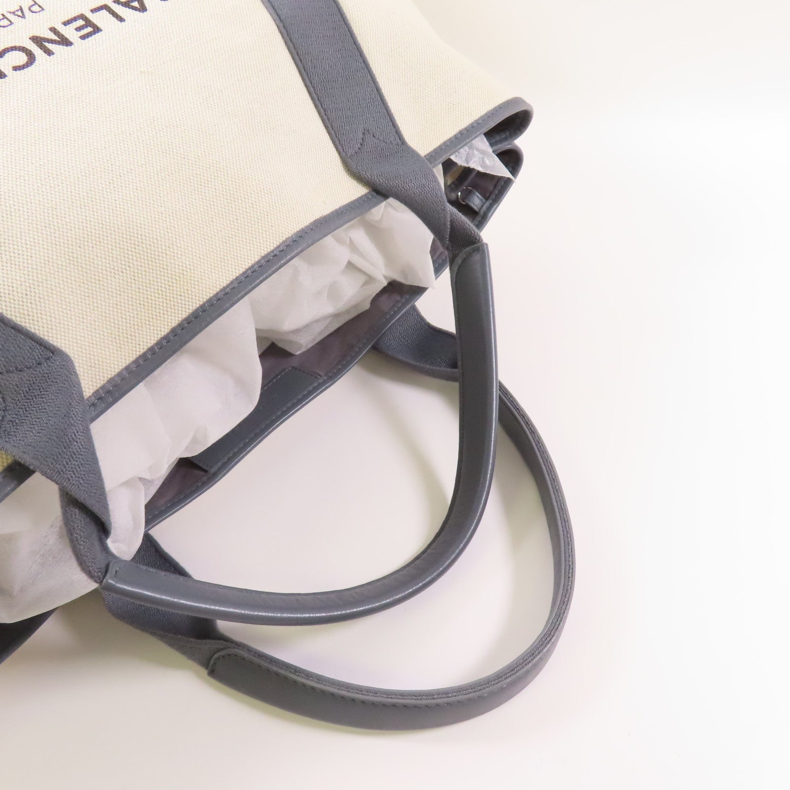 BALENCIAGA 帆布Cabas Bag銀扣手挽袋