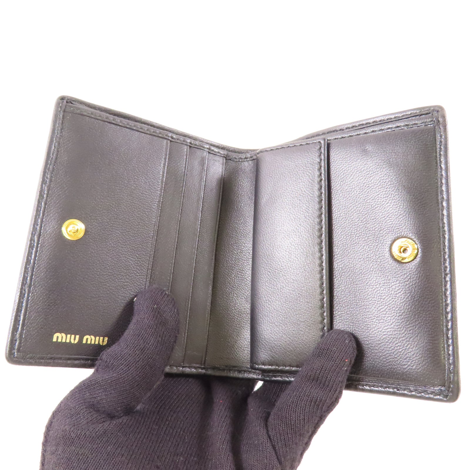 Miu Miu 羊皮皮革Wallet金扣錢包