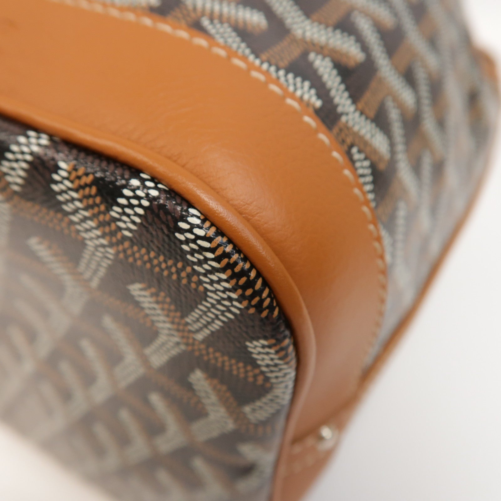 GOYARD 塗層帆布Petit Flot Bucket銀扣肩背袋啡色