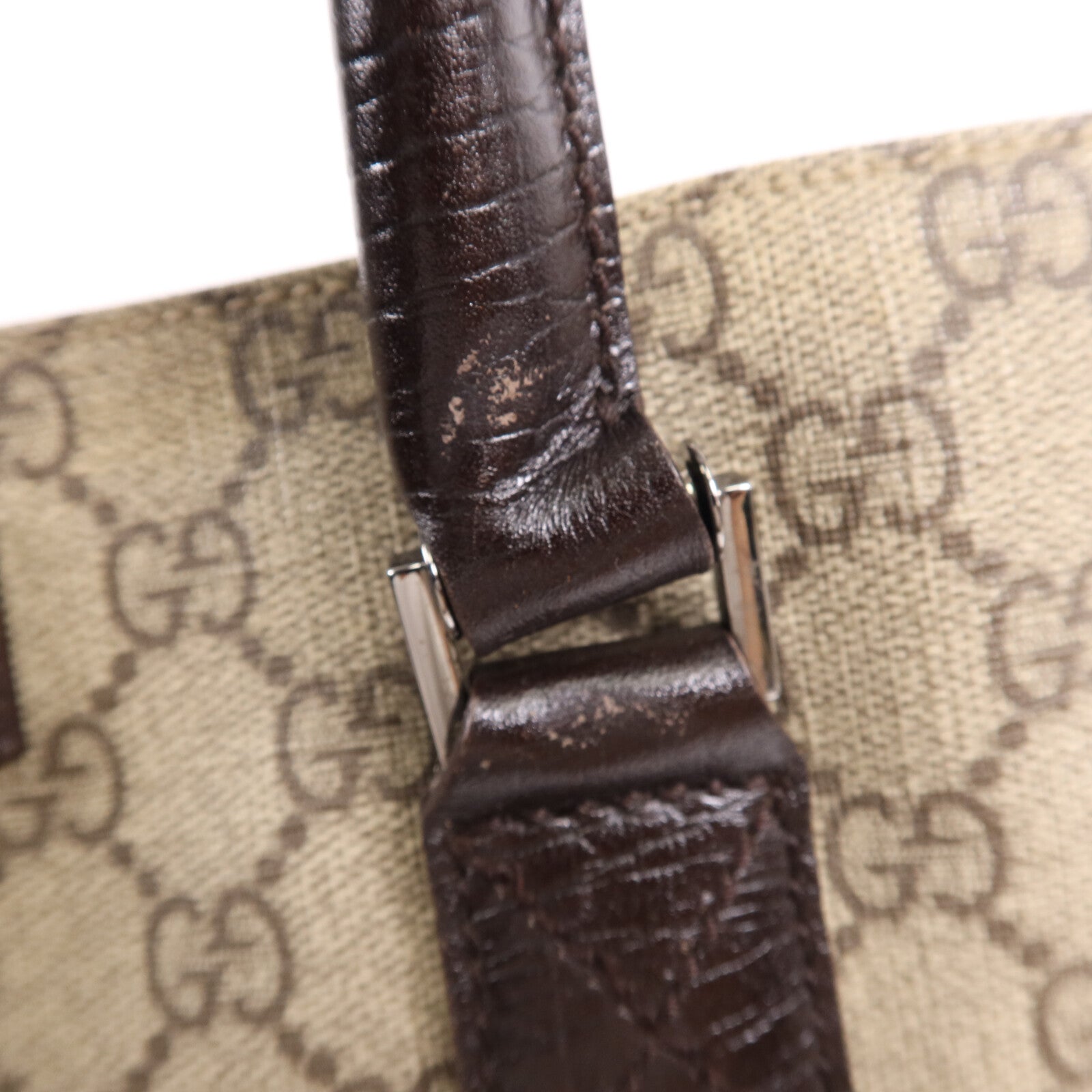 GUCCI 塗層帆布Tote Bag銀扣手挽袋