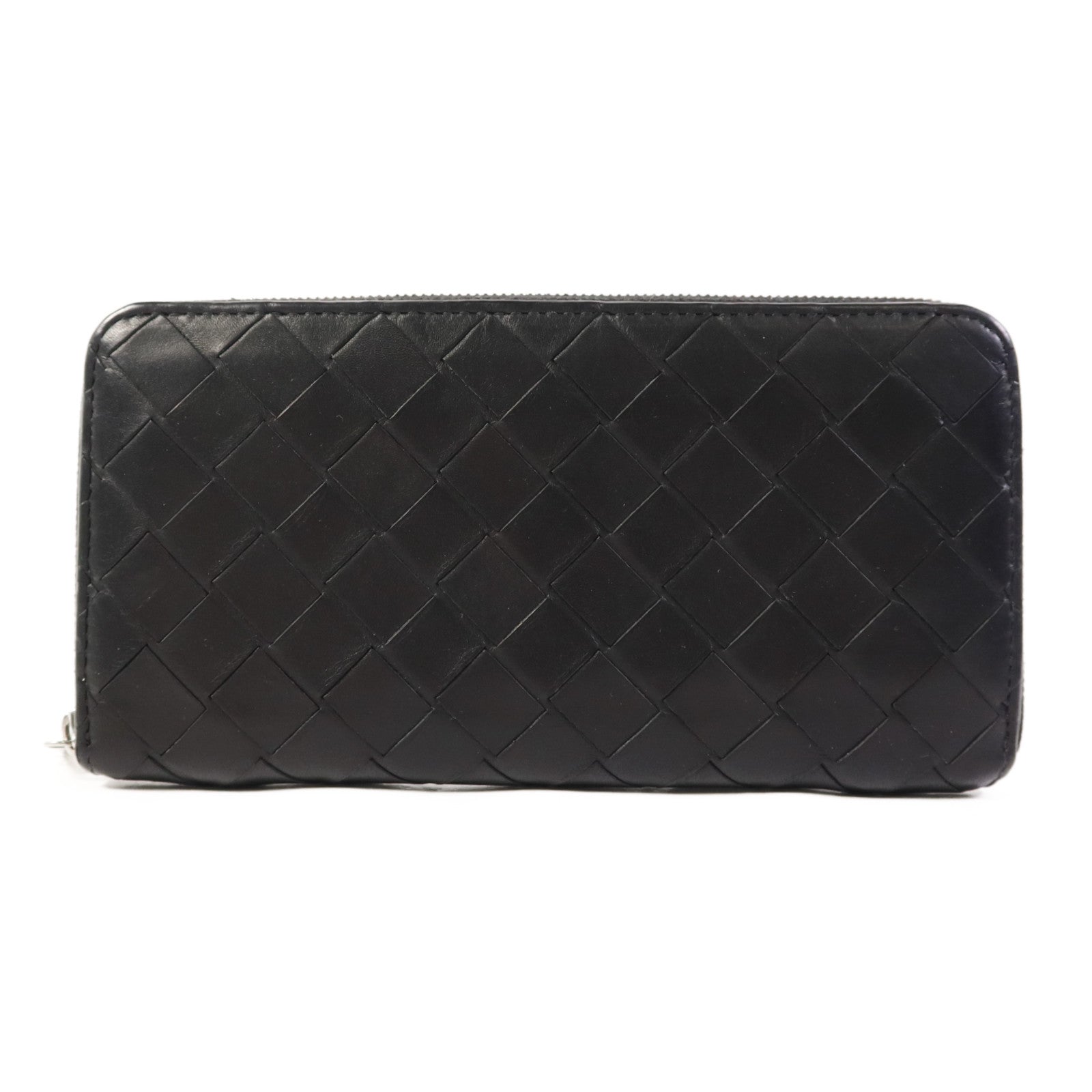 BOTTEGA VENETA 織紋皮革Long Round Wallet銀扣長錢包