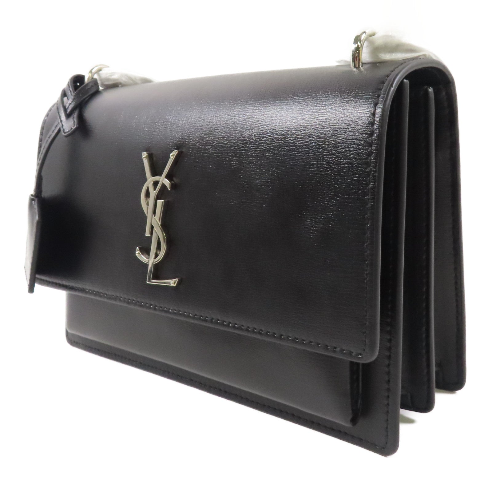 SAINT LAURENT 牛皮皮革Sunset Medium銀扣肩背袋