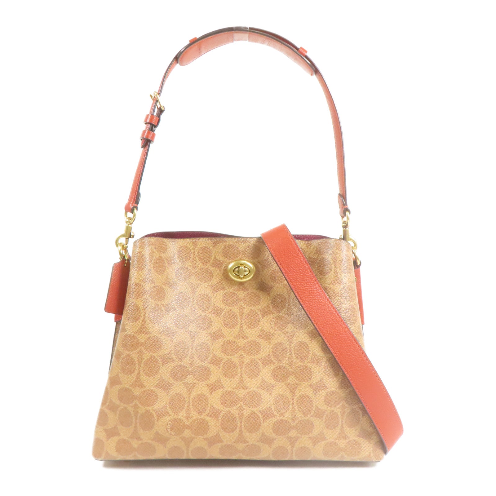 COACH 塗層帆布Shoulder Bag金扣手挽肩背兩用袋