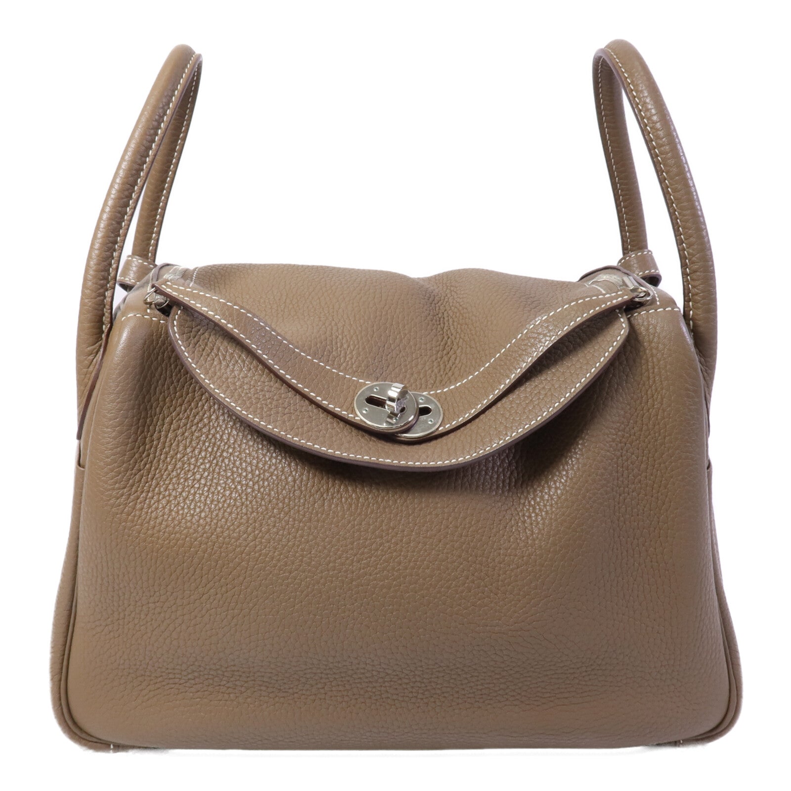 HERMES Clemence皮革Lindy 30手挽肩背兩用袋Etoupe