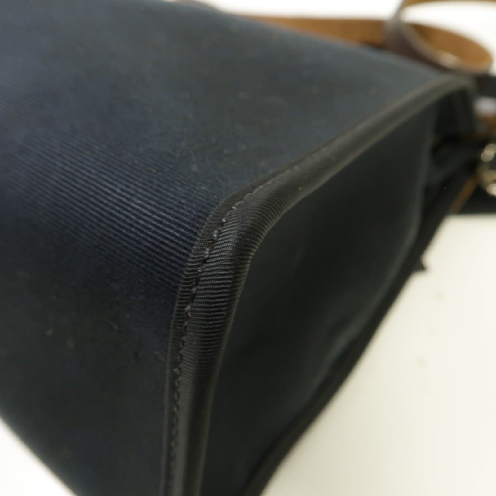 HERMES 【激減優惠】帆布Herbag PM銀扣手挽肩背兩用袋黒色