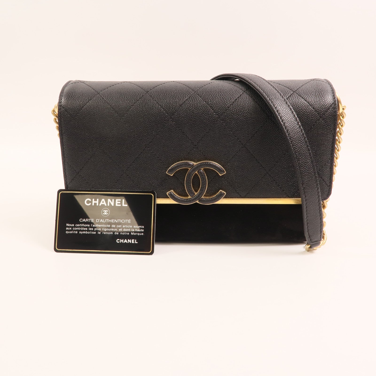 CHANEL 牛皮皮革/麂皮皮革Lady Coco Flap Quilted Bag金扣鏈帶肩背袋