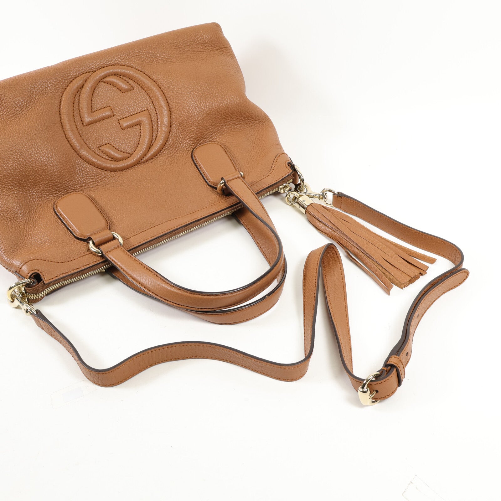 GUCCI 牛皮皮革Shoulder Bag金扣手挽肩背兩用袋