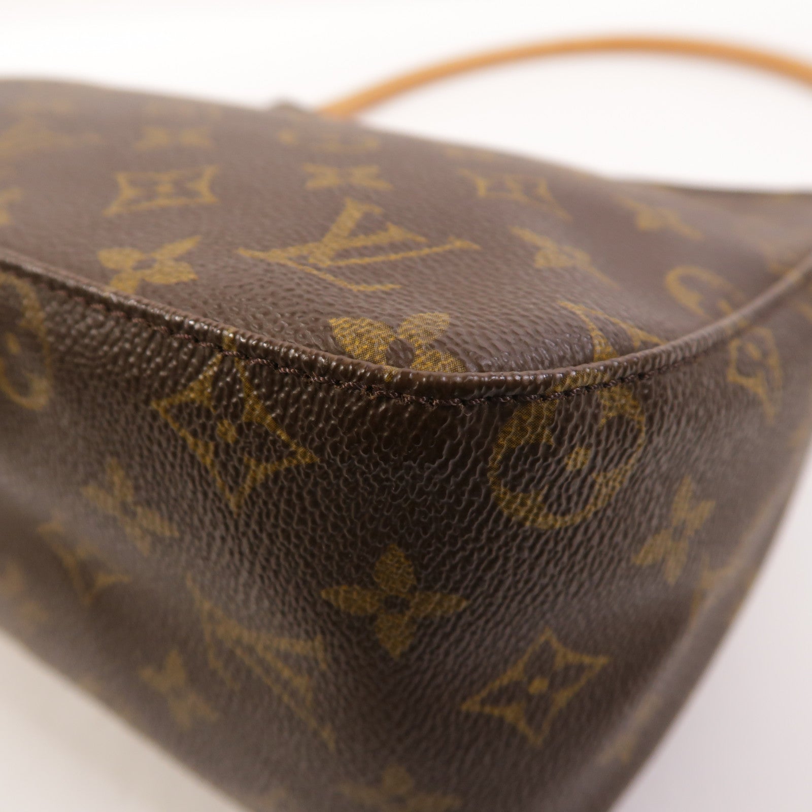 LOUIS VUITTON Monogram Looping MM金扣肩背袋棕色