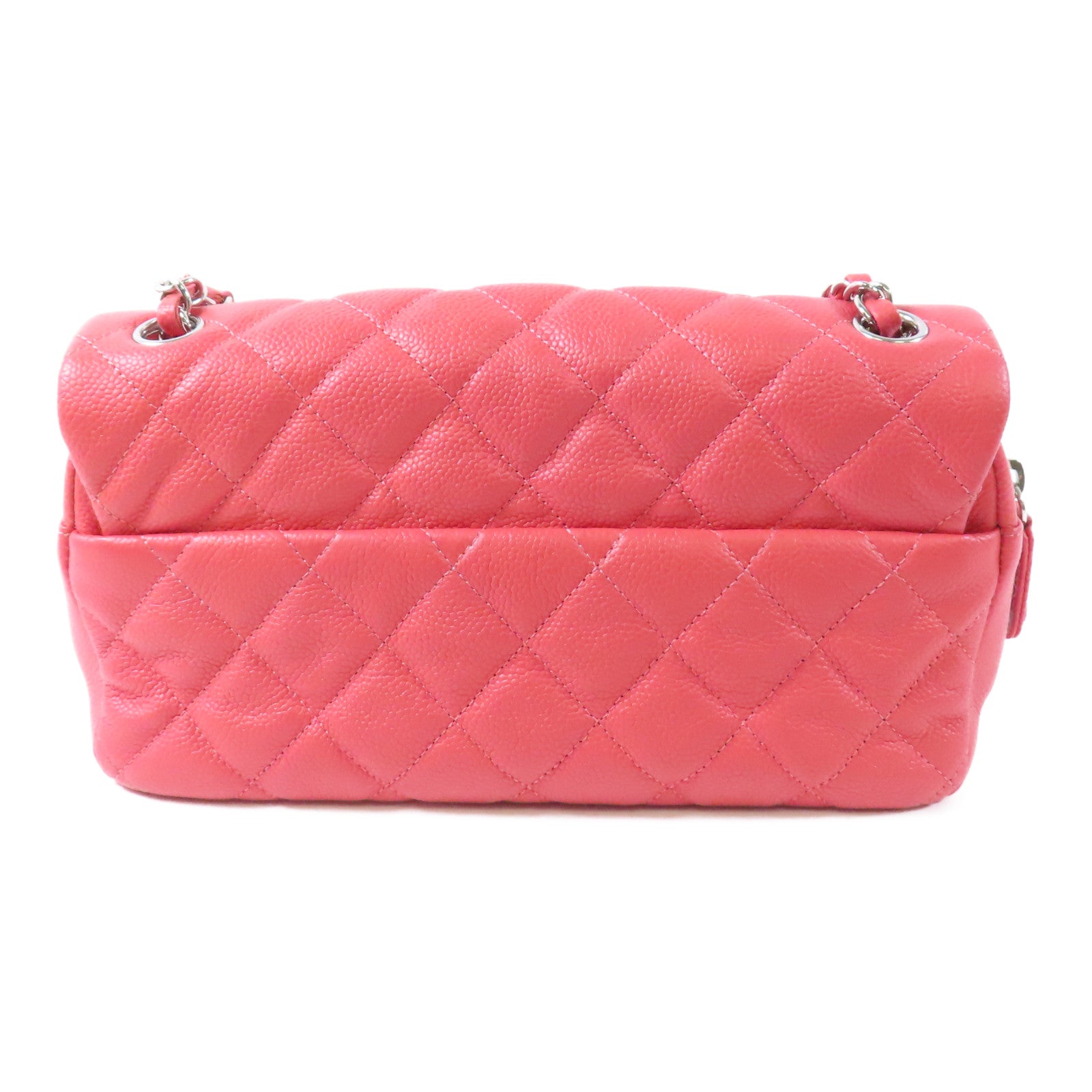 CHANEL CC SHW Chain Shoulder Bag Calfskin Leather Pink