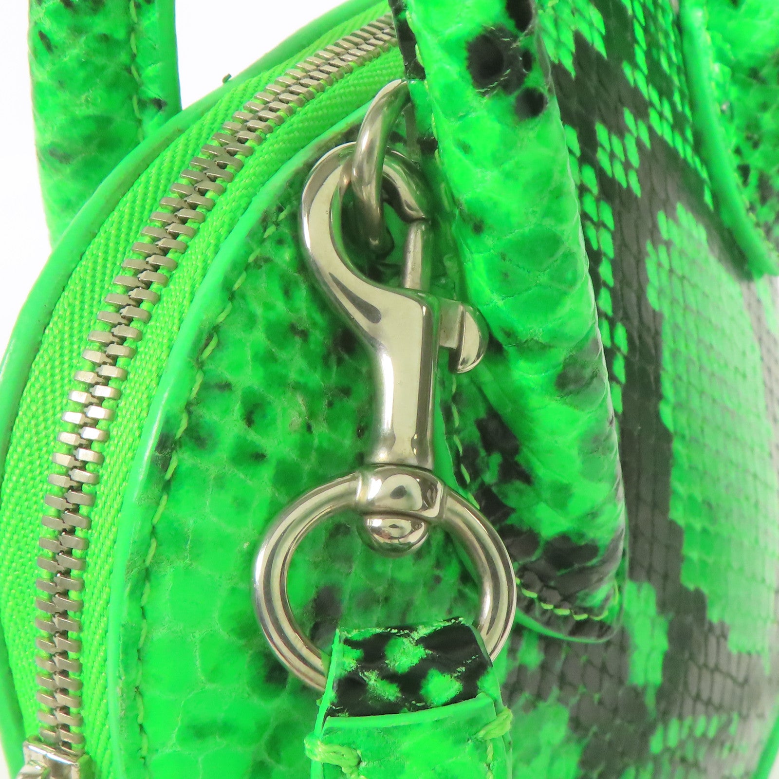 BALENCIAGA 【激減優惠】蛇皮皮革XXS Ville Bag銀扣手挽肩背兩用袋