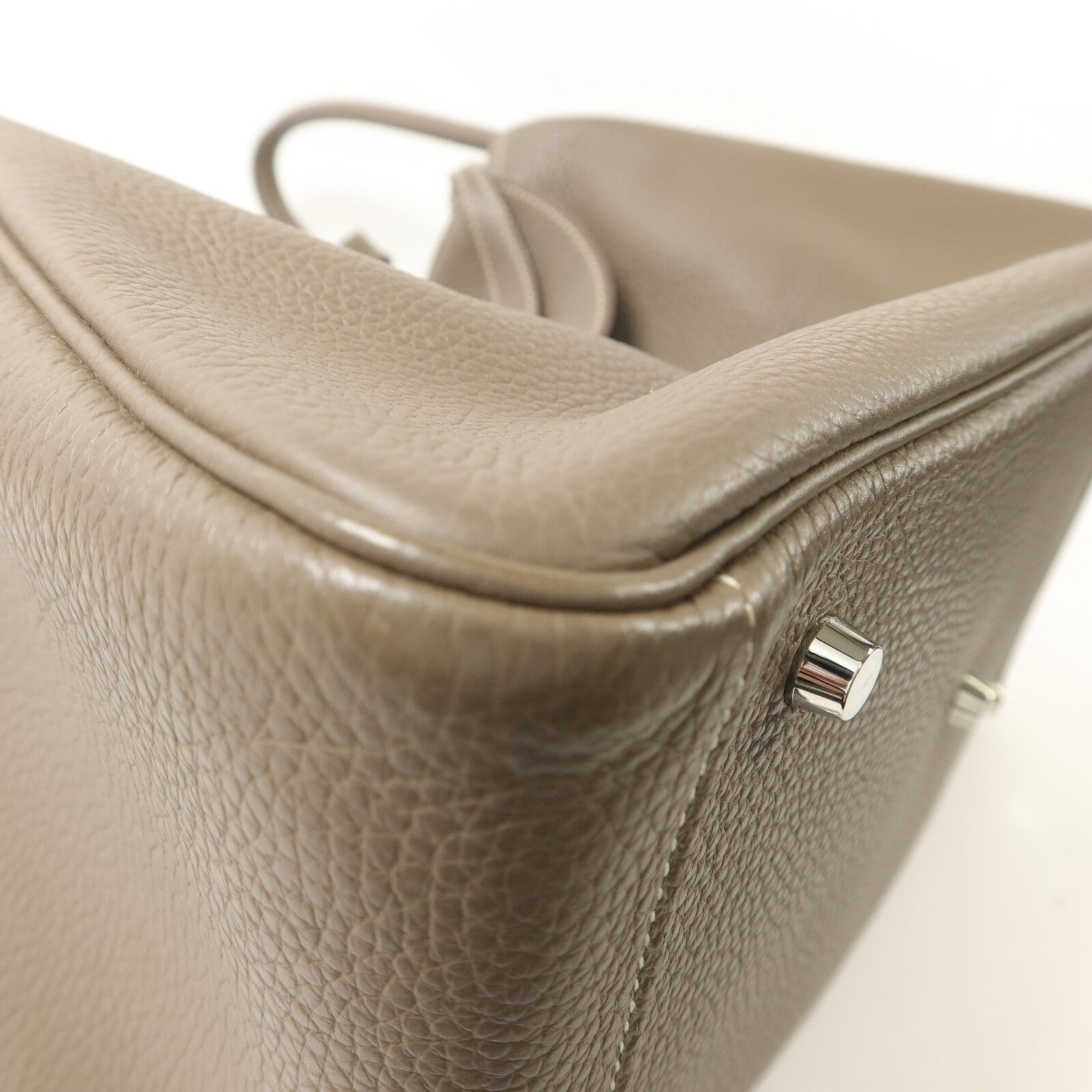 HERMES Clemence皮革Lindy 34手挽肩背兩用袋Etoupe
