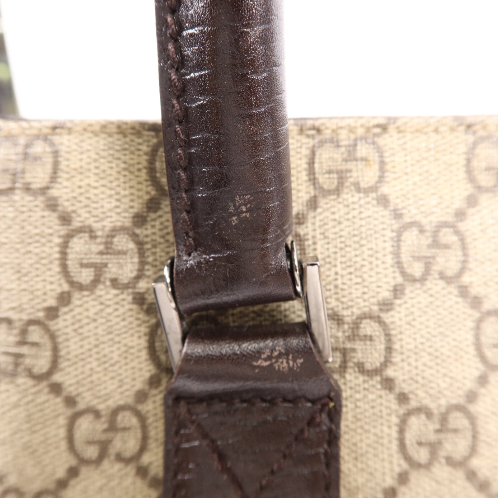 GUCCI 塗層帆布Tote Bag銀扣手挽袋