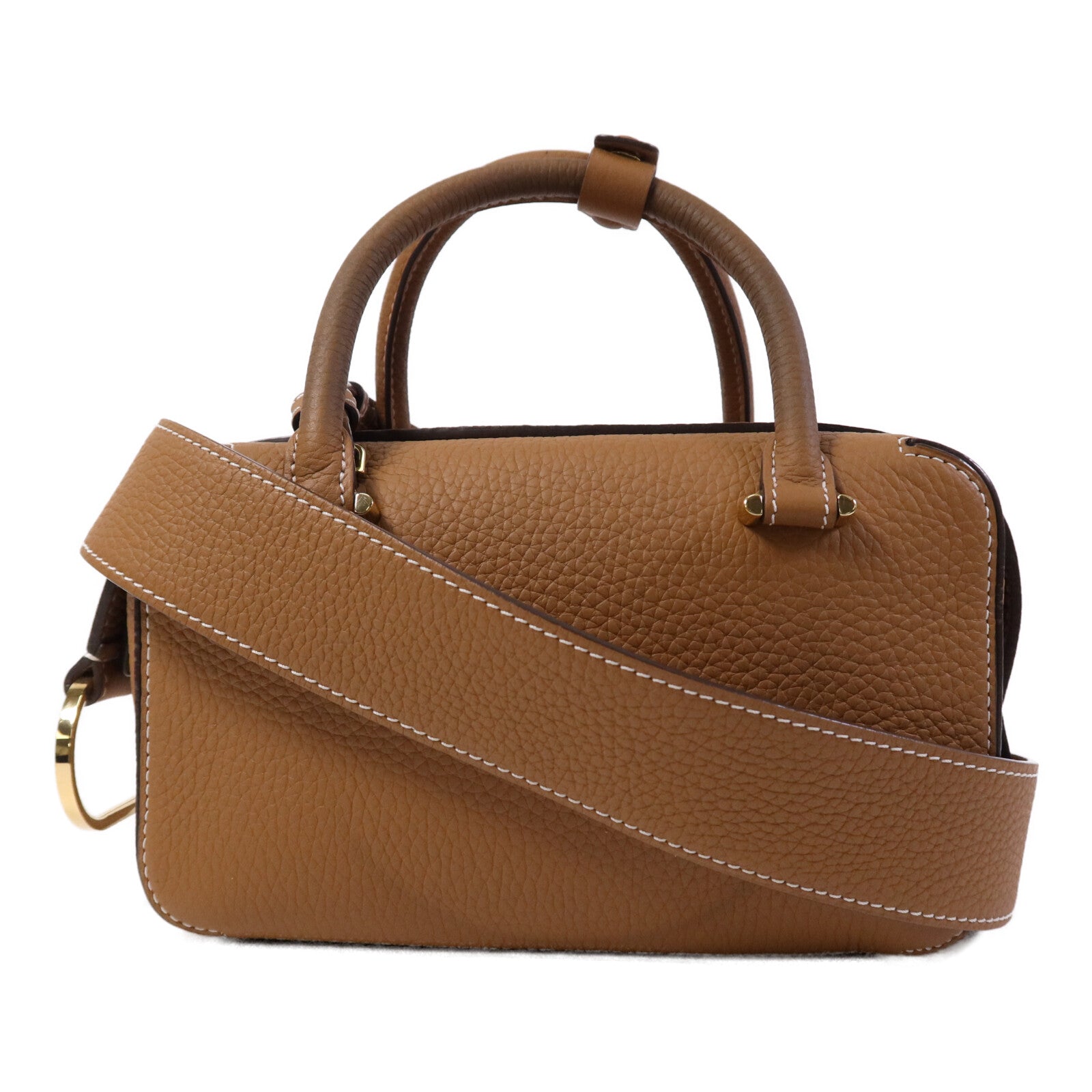 Delvaux 牛皮皮革Delvaux Cool Box Mini金扣手挽肩背兩用袋