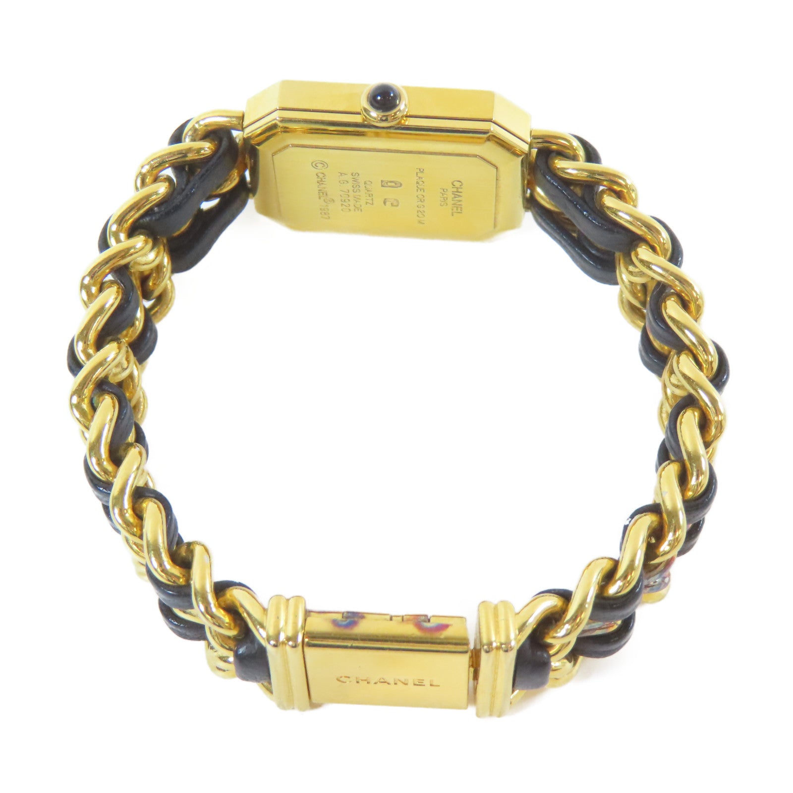 CHANEL Premiere M鍍金手錶石英機芯黑色#15cm