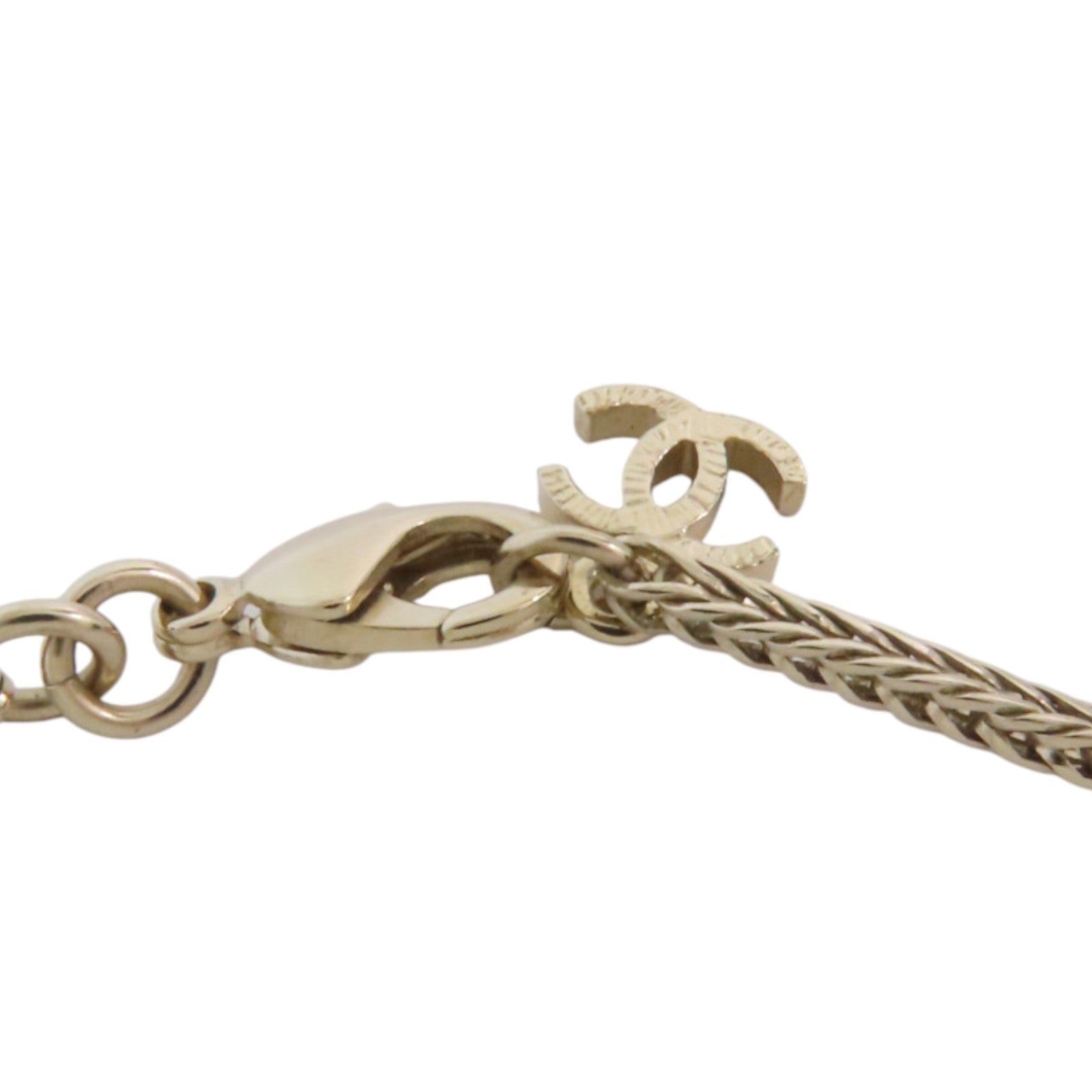 CHANEL 金屬/仿珍珠/PVC Necklace金扣項鏈