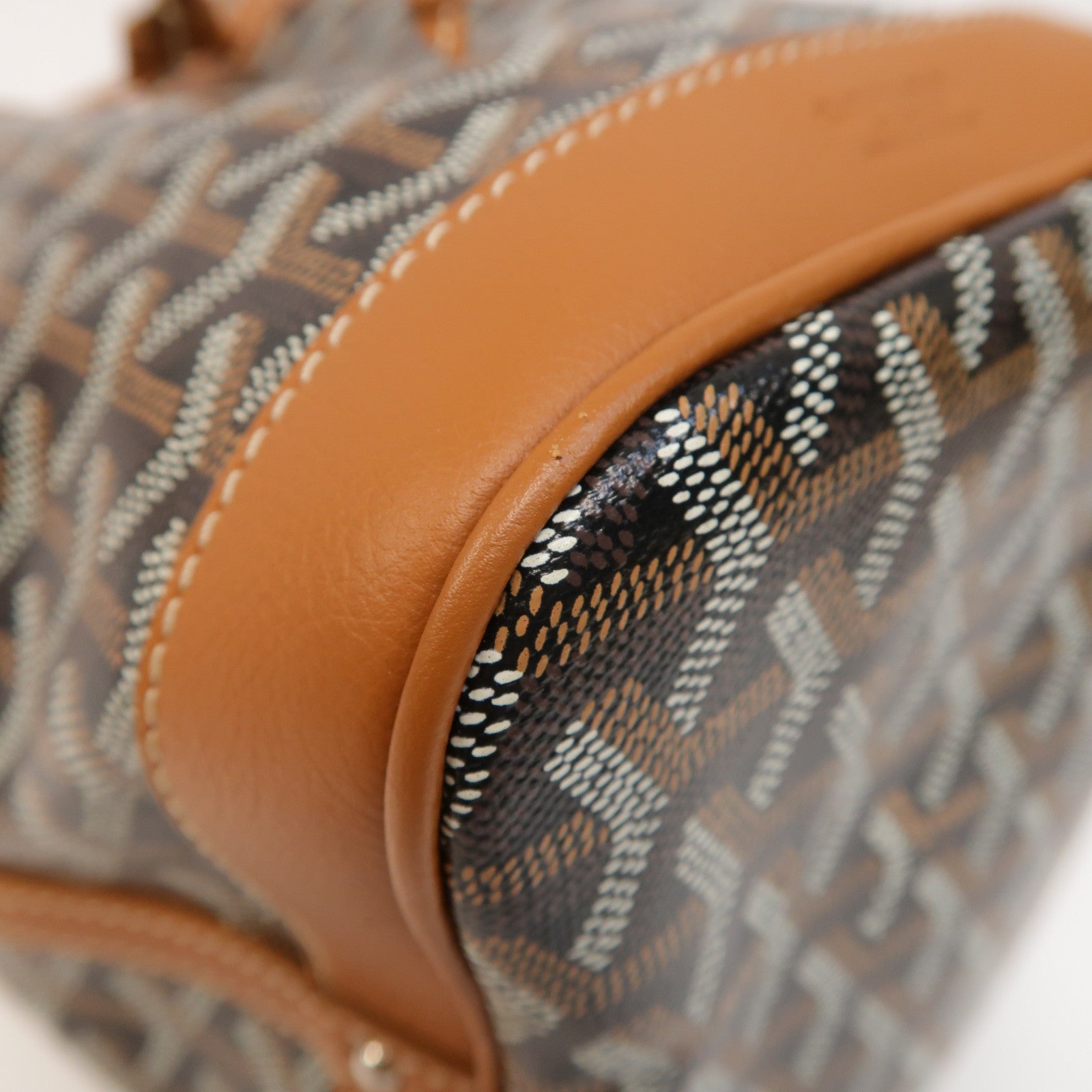 GOYARD 塗層帆布Petit Flot Bucket銀扣肩背袋啡色
