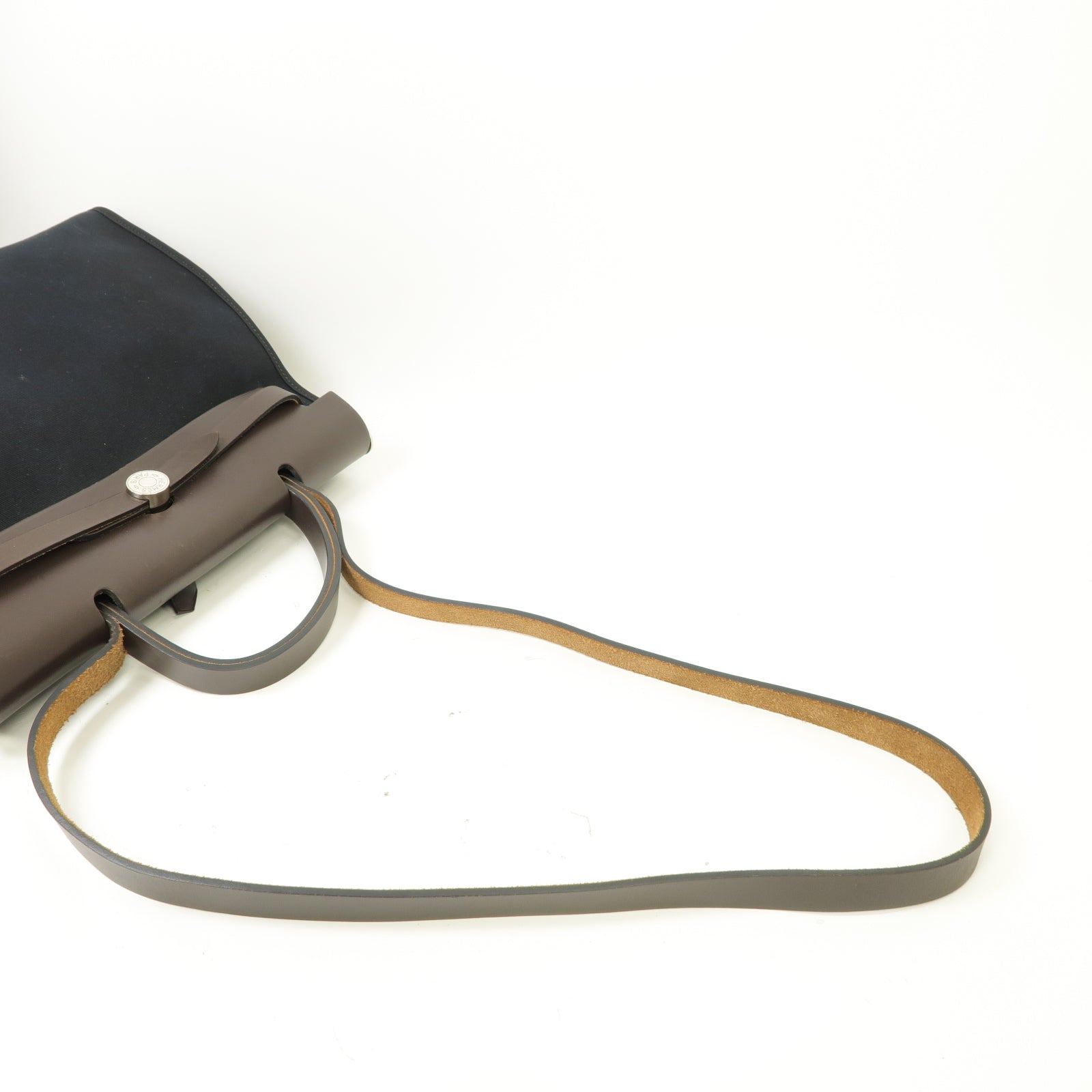 HERMES 【激減優惠】帆布Herbag PM銀扣手挽肩背兩用袋黒色