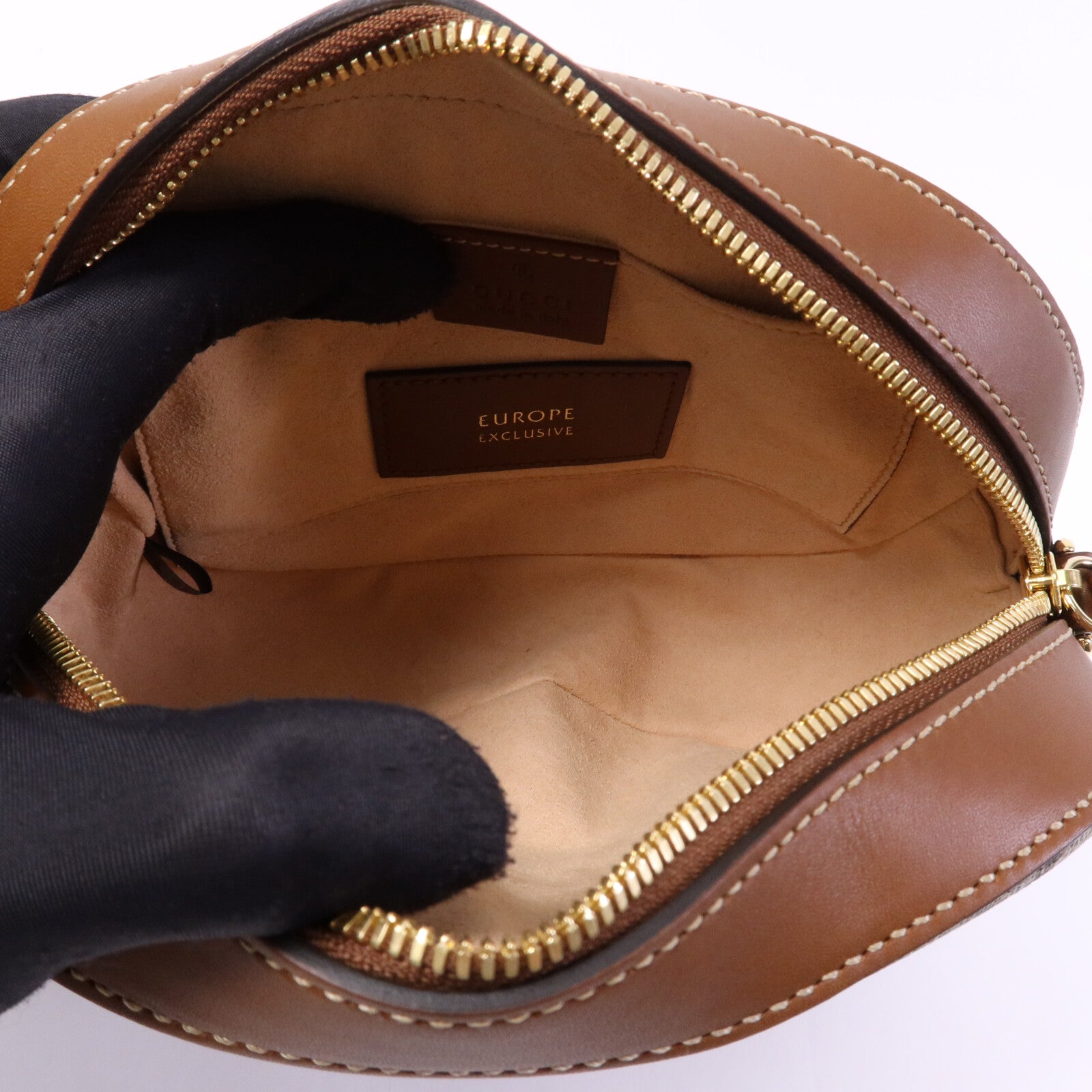 GUCCI 塗層帆布Shoulder Bag金扣肩背袋