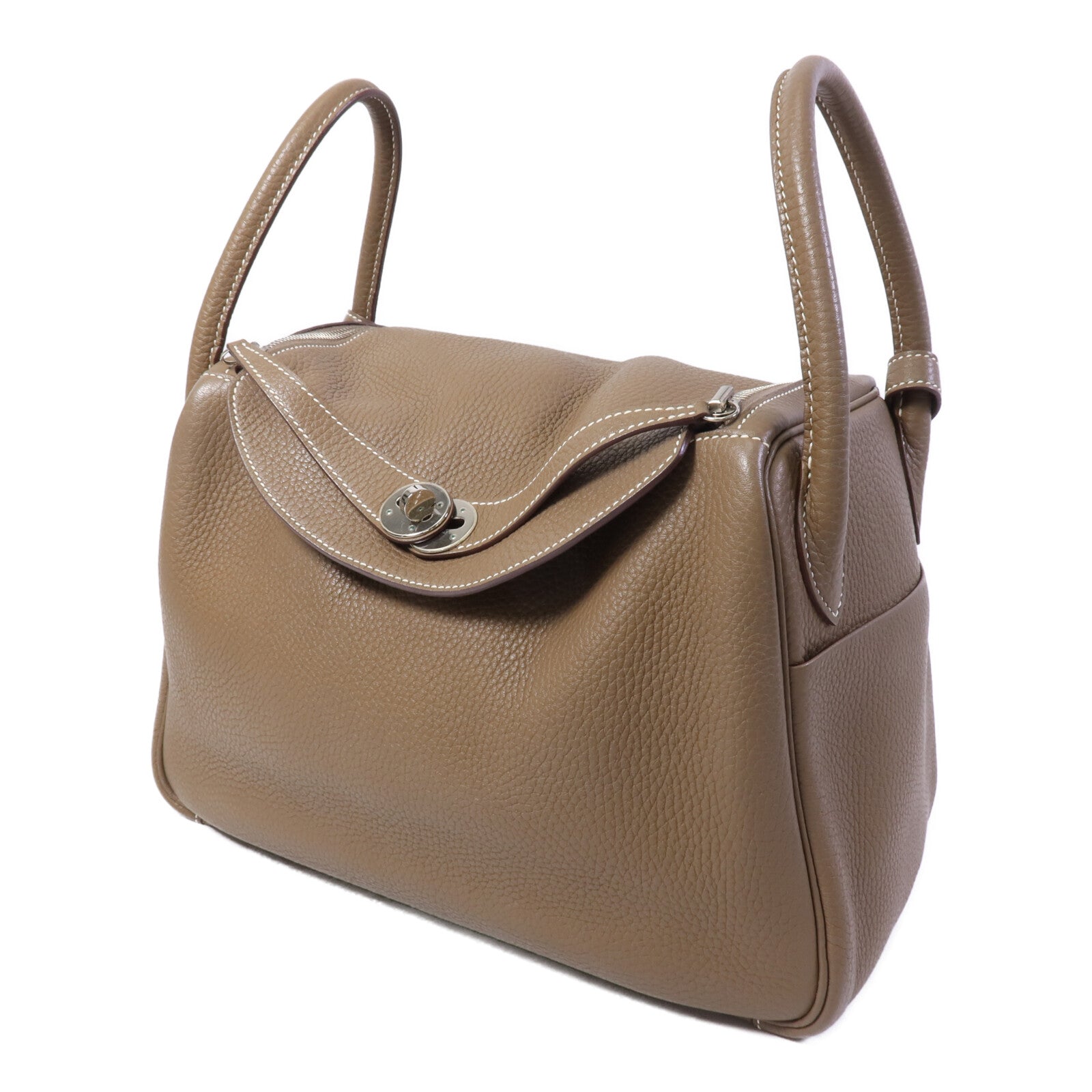 HERMES Clemence皮革Lindy 30手挽肩背兩用袋Etoupe